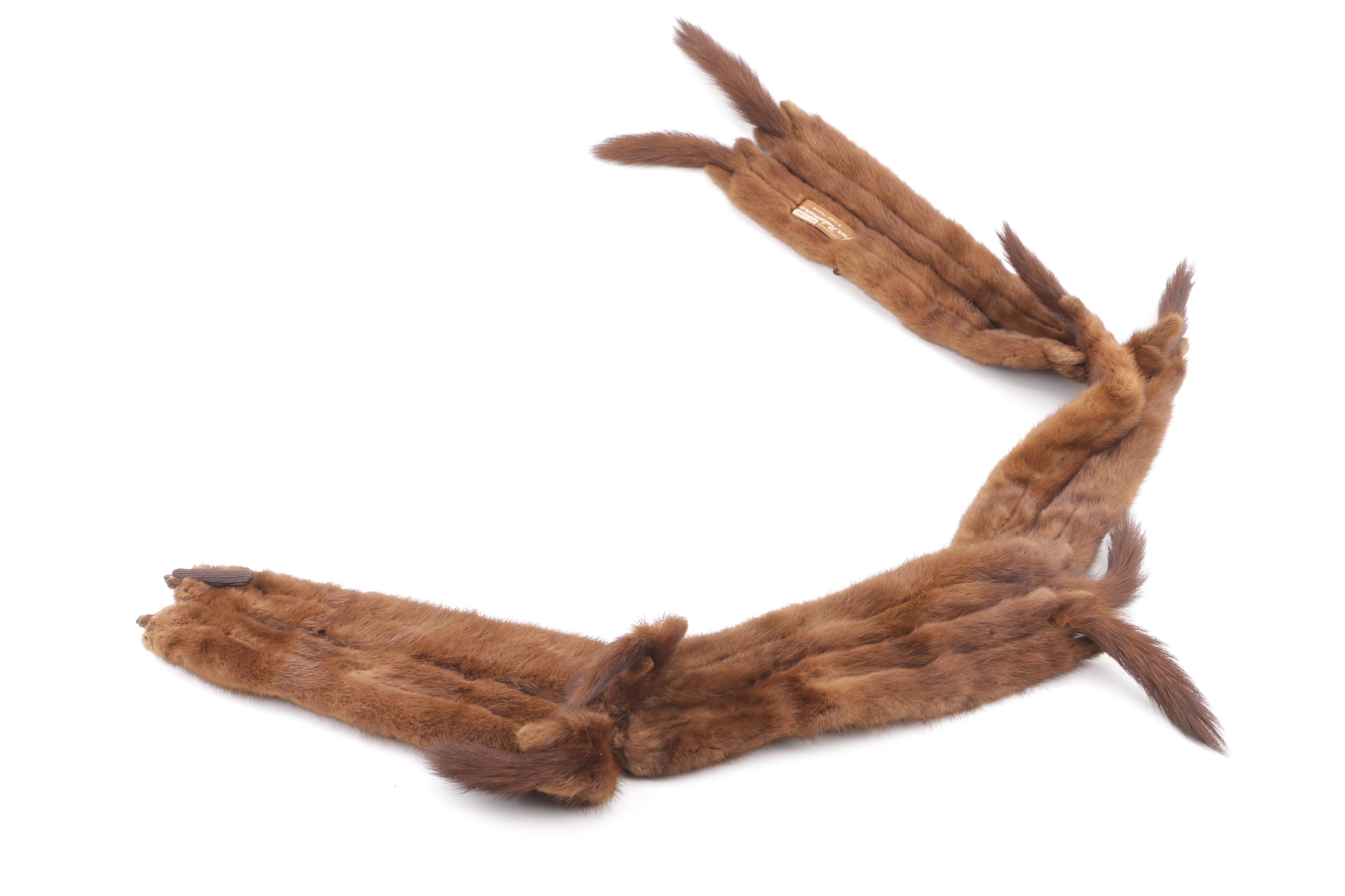 Lora and Fur Nakamura Mink Collar and Mink Fur Pelt Stole