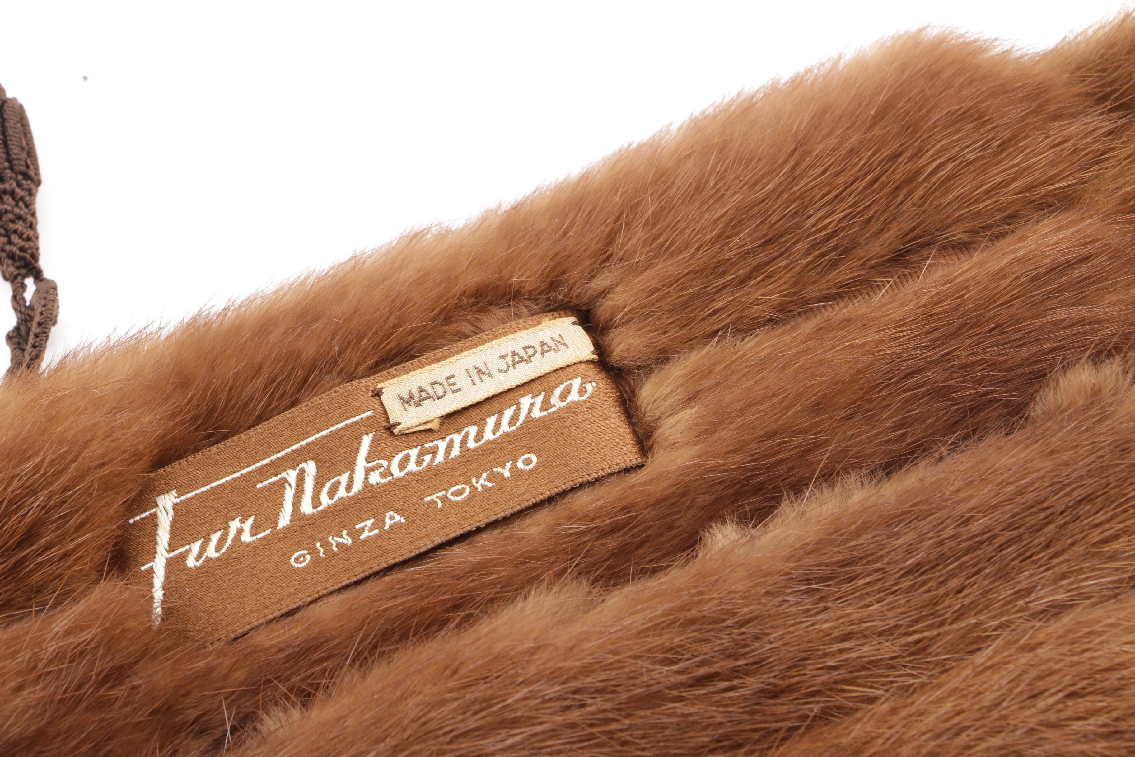 Lora and Fur Nakamura Mink Collar and Mink Fur Pelt Stole
