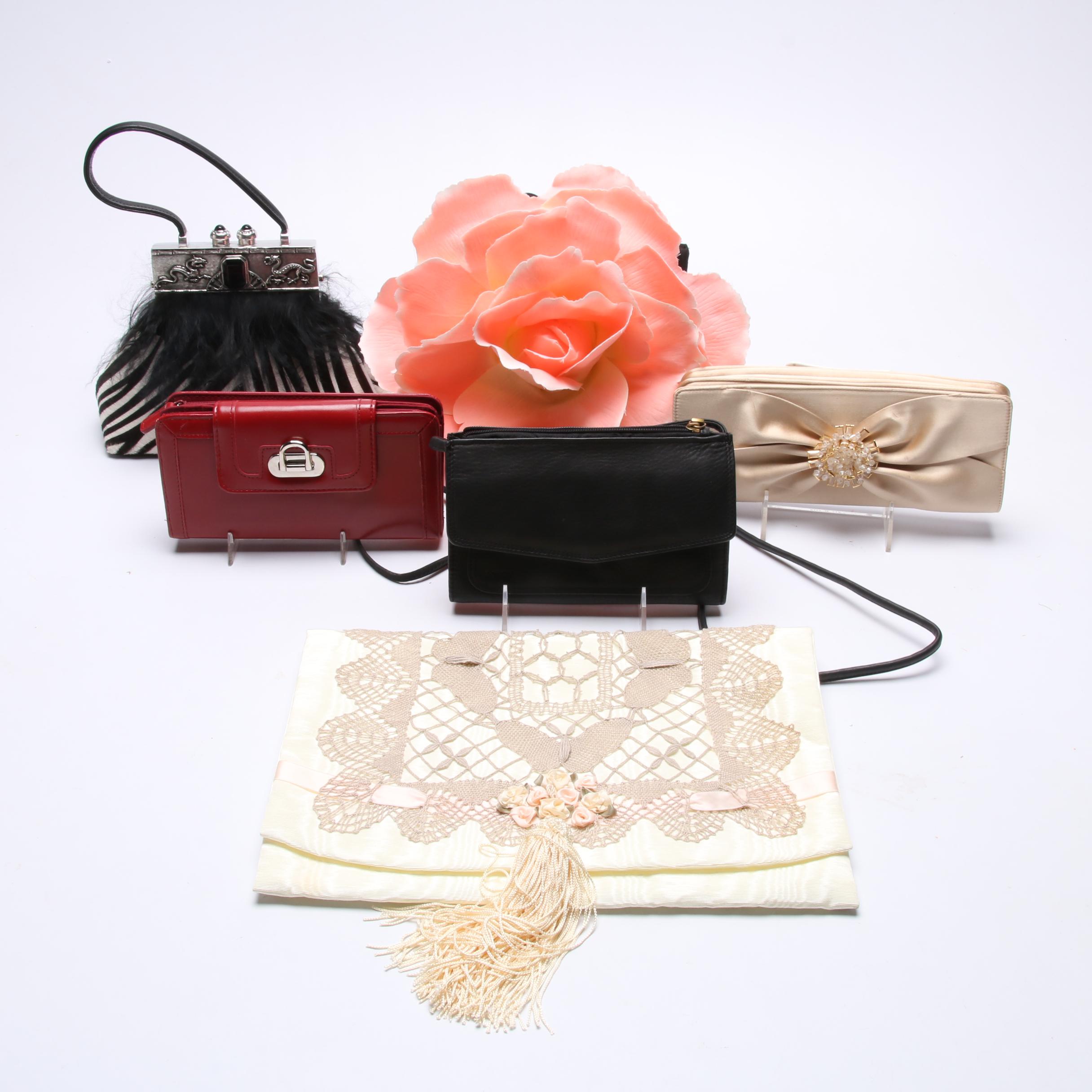 Oscar de la Renta Clutch, Moulin Rouge Dyed Calf Hair Handbag and More