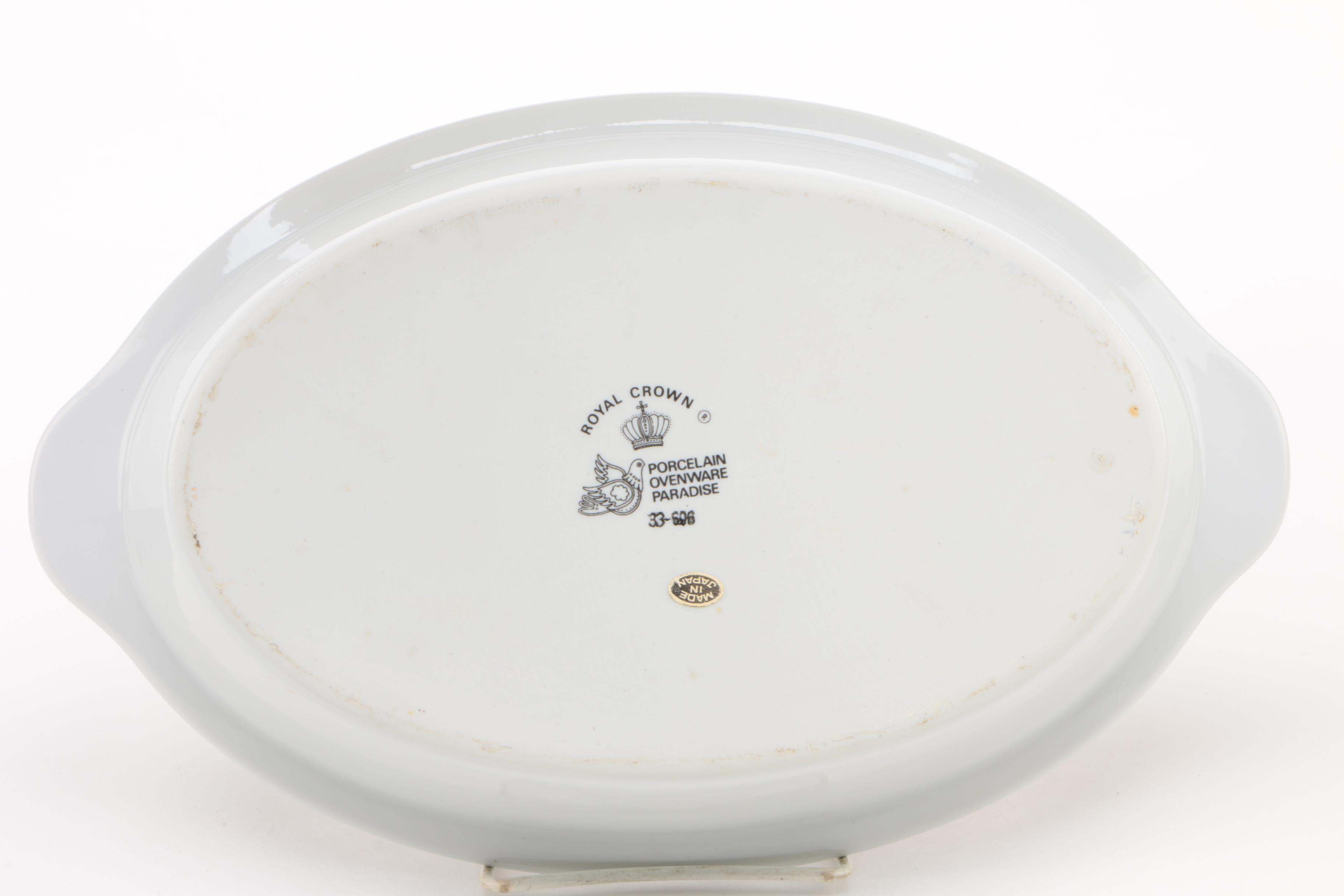 Vintage Royal Crown "Paradise" Porcelain Oval Baker