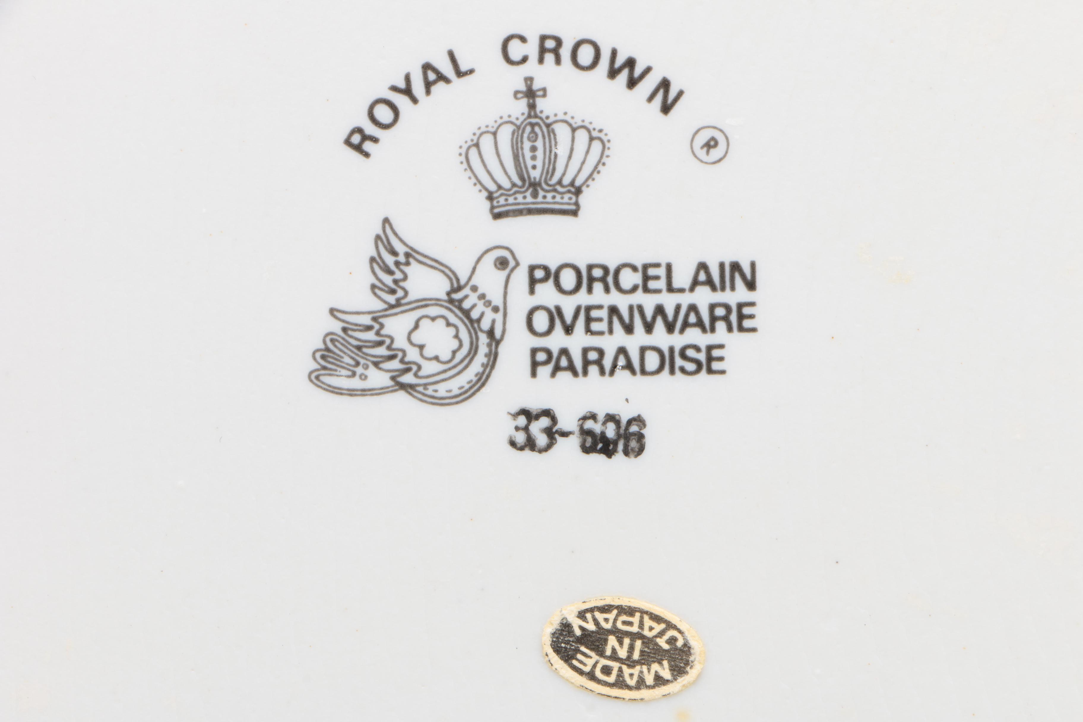 Vintage Royal Crown "Paradise" Porcelain Oval Baker