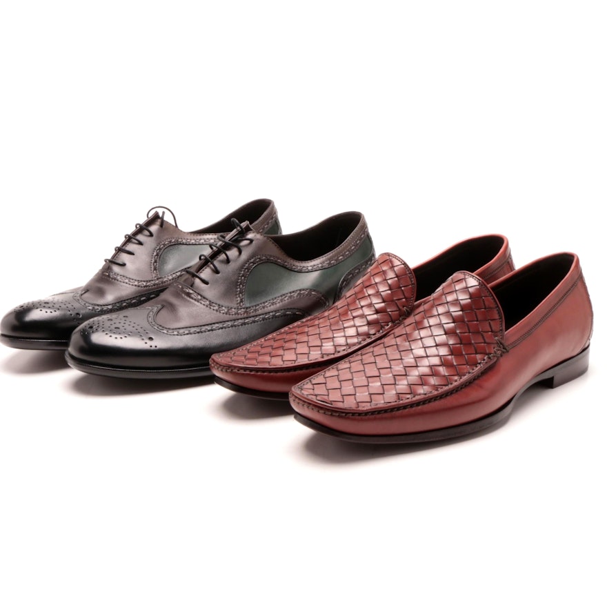 Men's Bottega Veneta Leather Wingtip Oxfords and Loafers