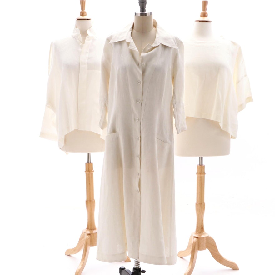 Elm Design Linen Dress and Eskandar Shirts