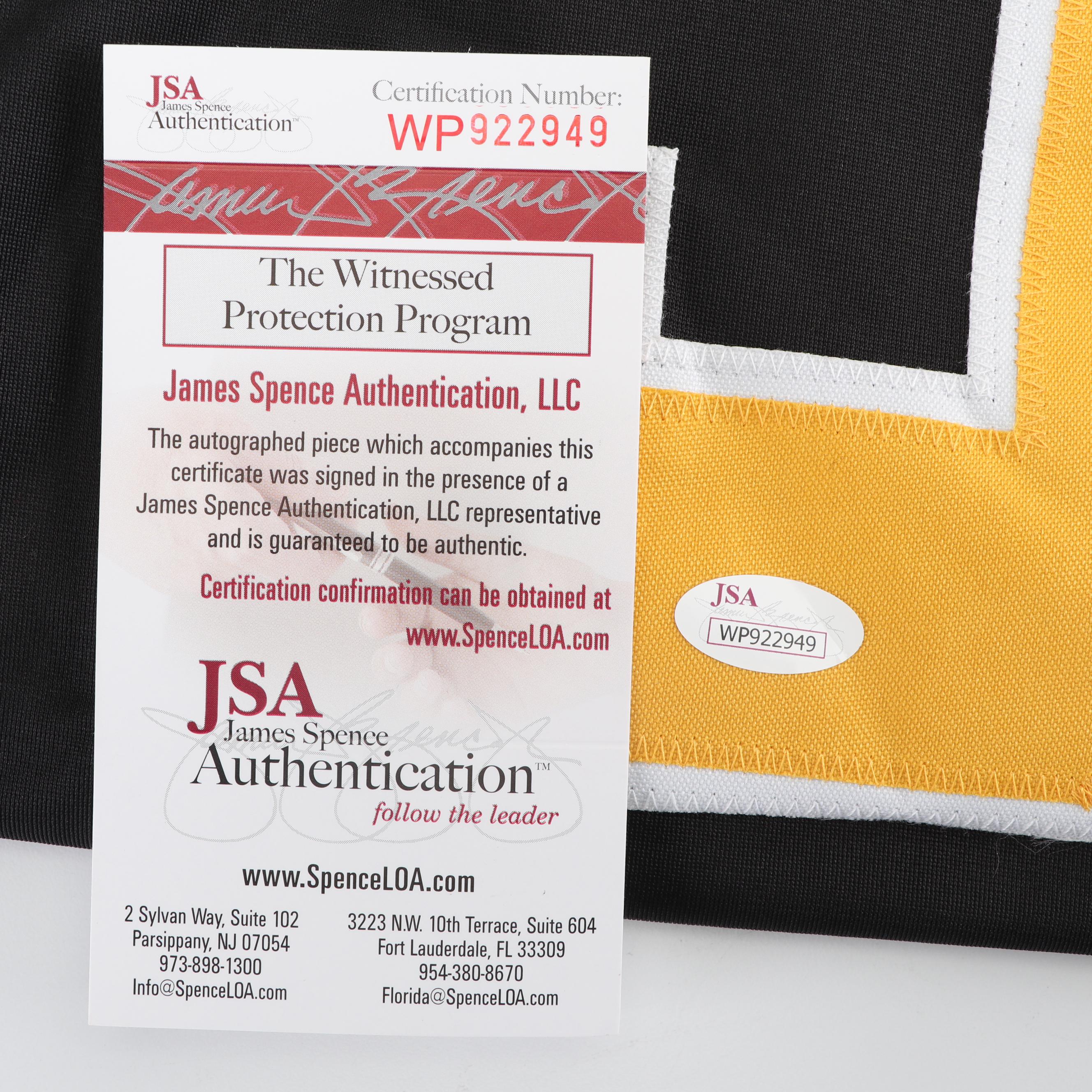 Gerry Cheevers Autographed Boston Bruins Jersey - JSA COA