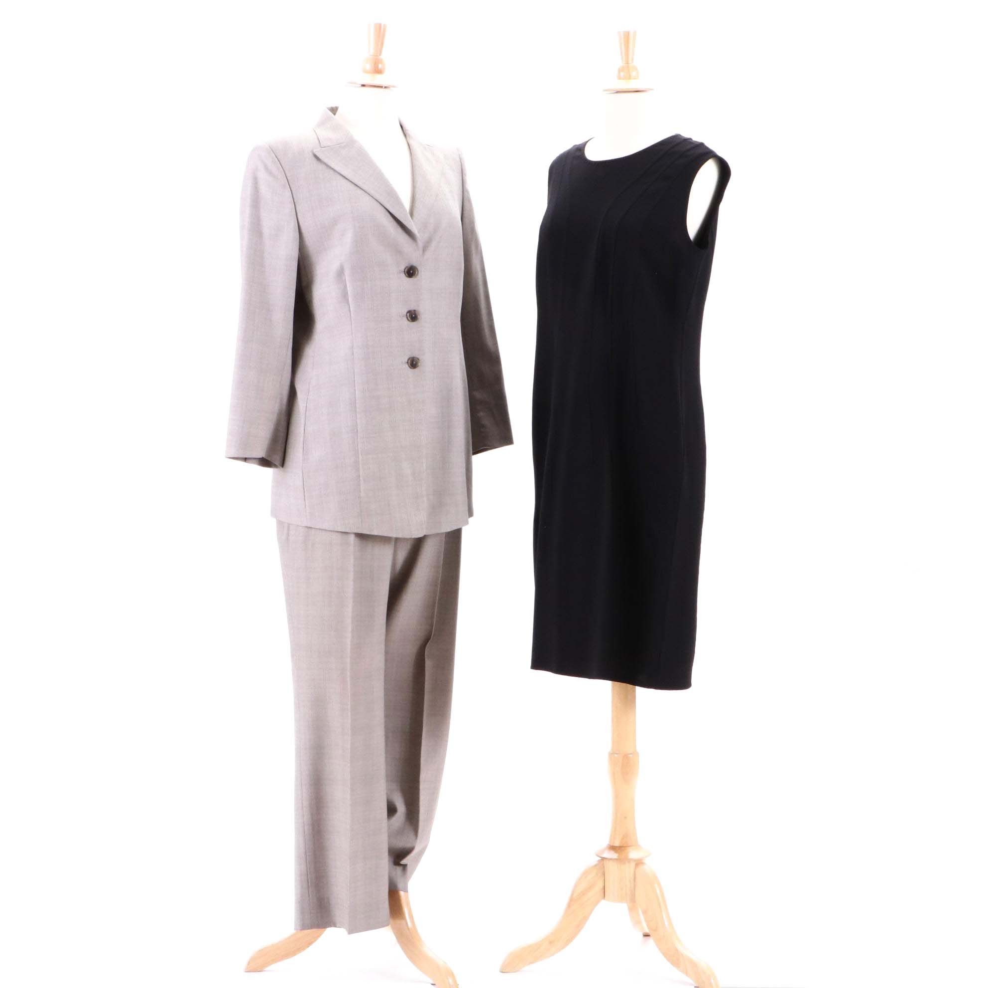 Agnona Wool Blend Sleeveless Black Dress and AKRIS Bergdorf Goodman Pantsuit