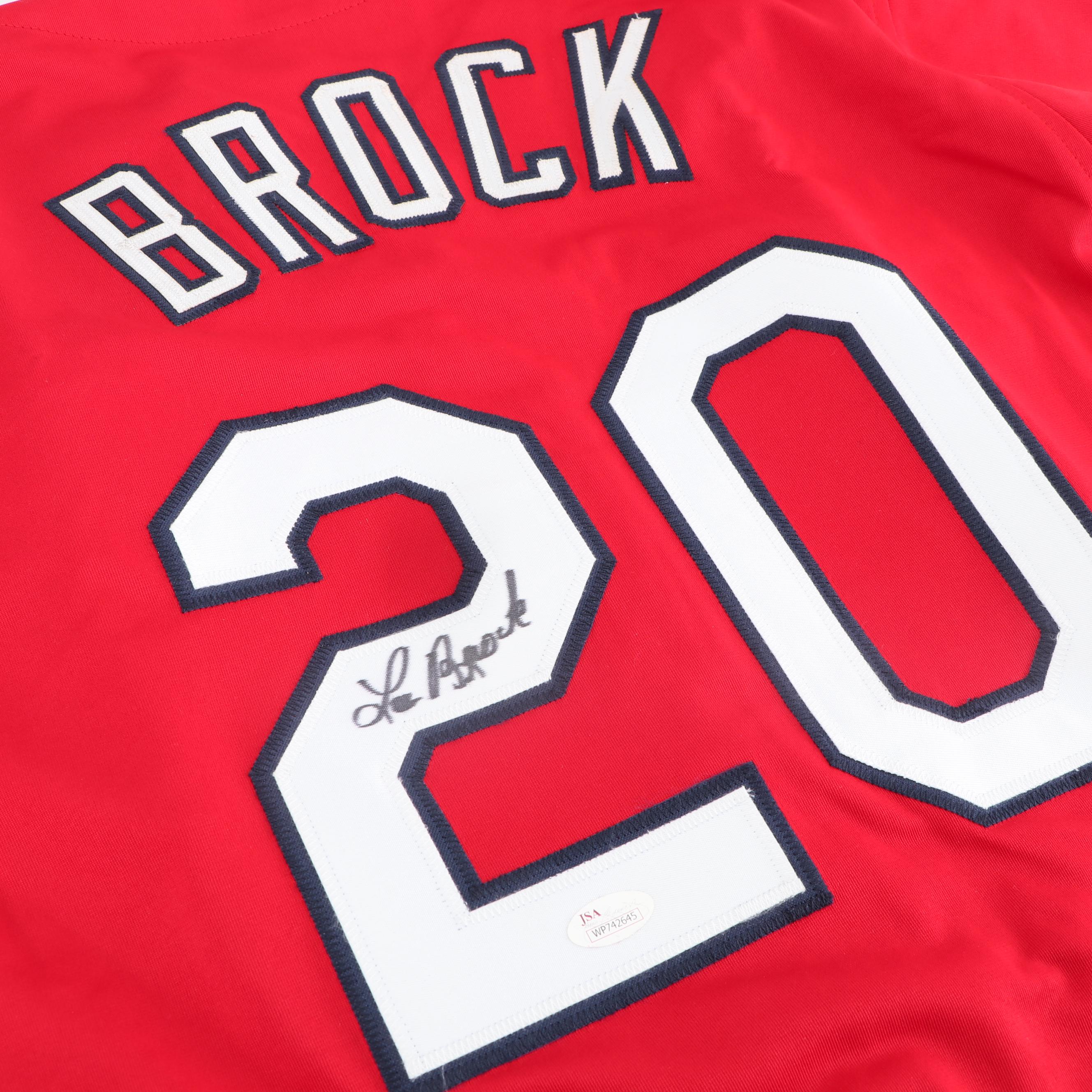 Lou Brock Autographed St. Louis Cardinals Replica Jersey - JSA COA