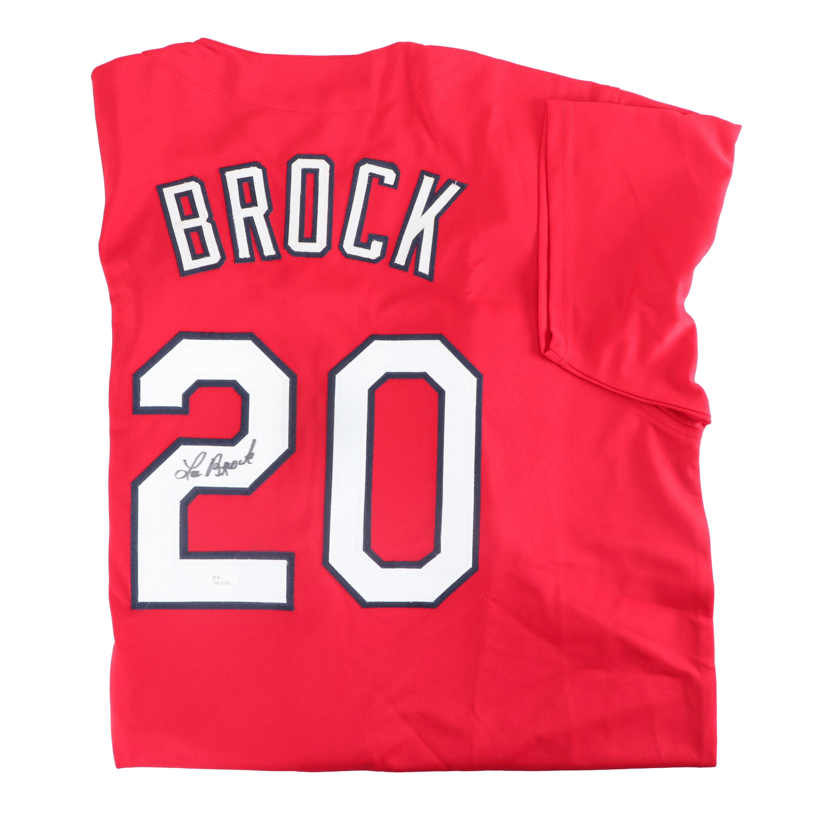 Lou Brock Autographed St. Louis Cardinals Replica Jersey - JSA COA