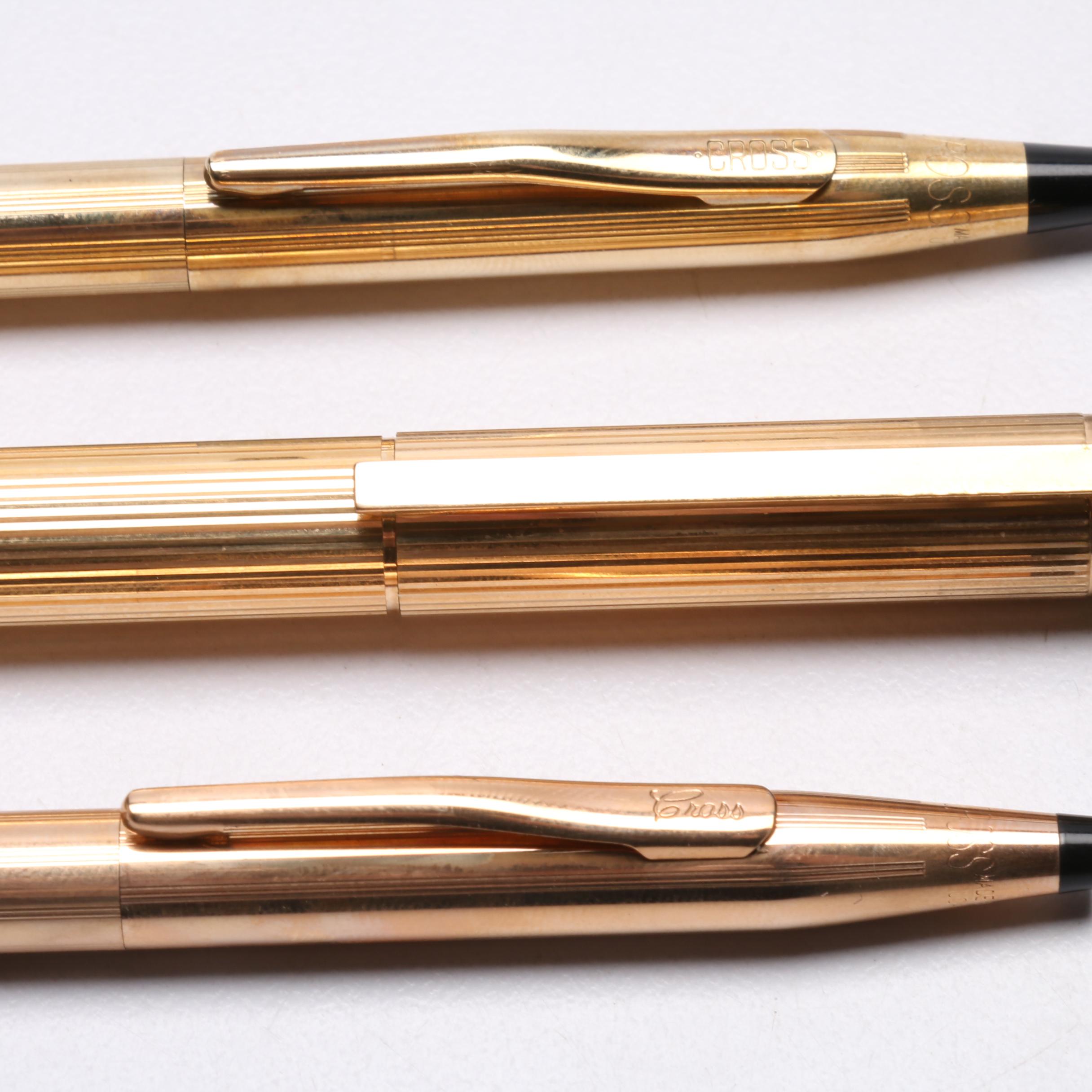 Cross Gold Filled and S.T. Dupont Ballpoint Pens and Pencil