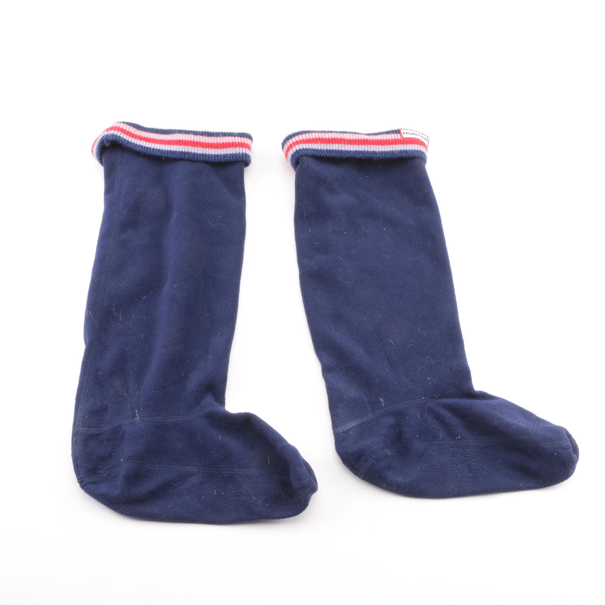 Hunter Original Tall Gloss Raspberry Rain Boots with Boot Socks