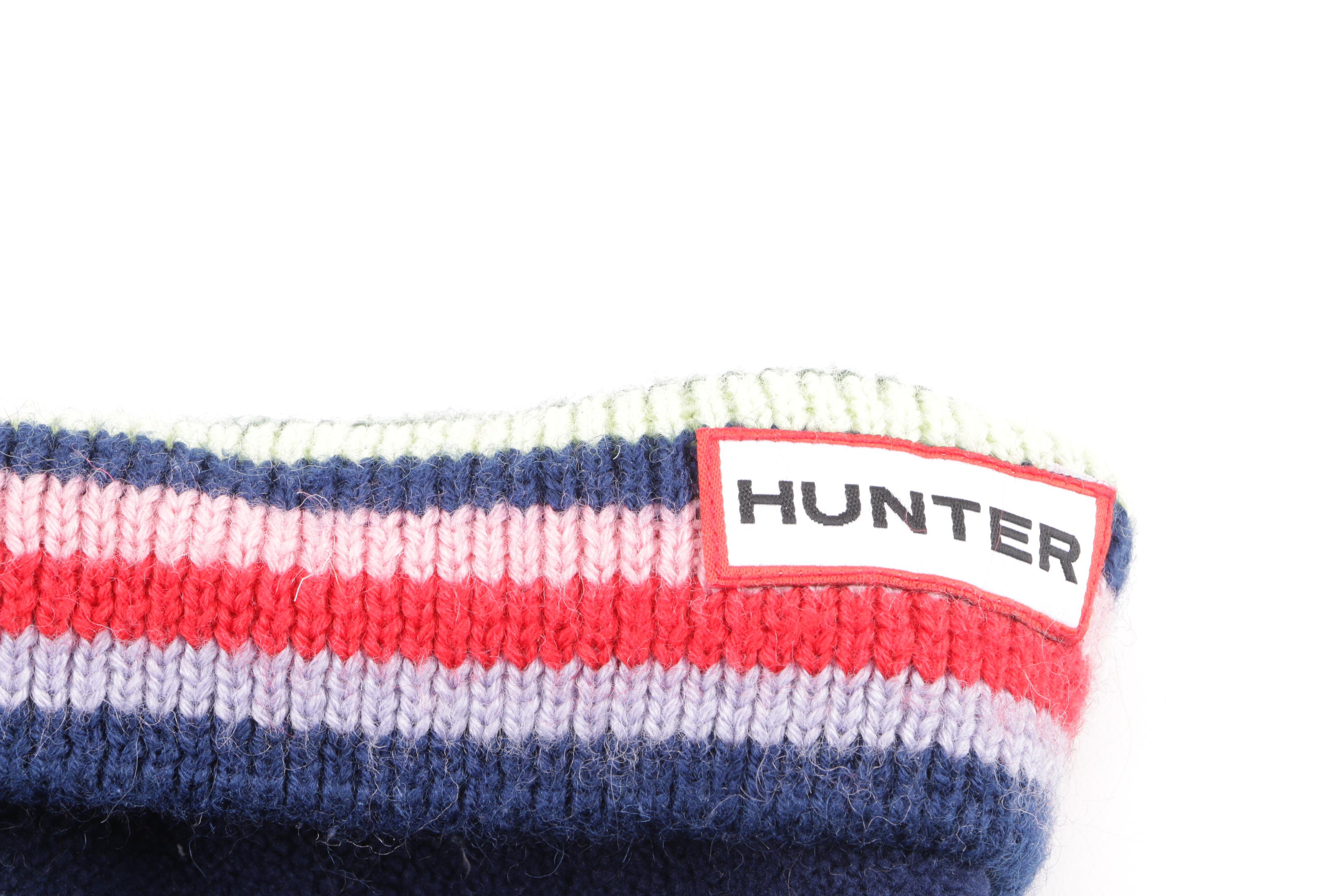 Hunter Original Tall Gloss Raspberry Rain Boots with Boot Socks