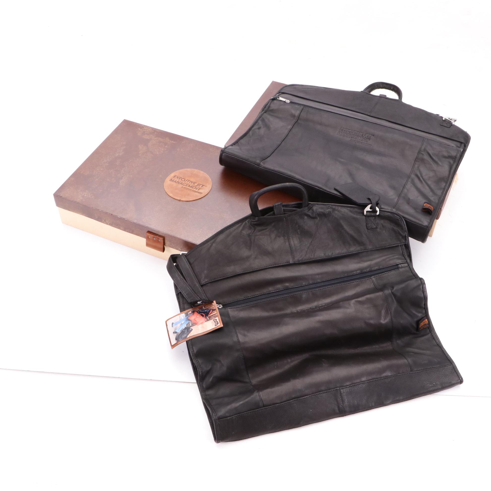 Executive Jet Management Canyon Outback Leather Garment Bags