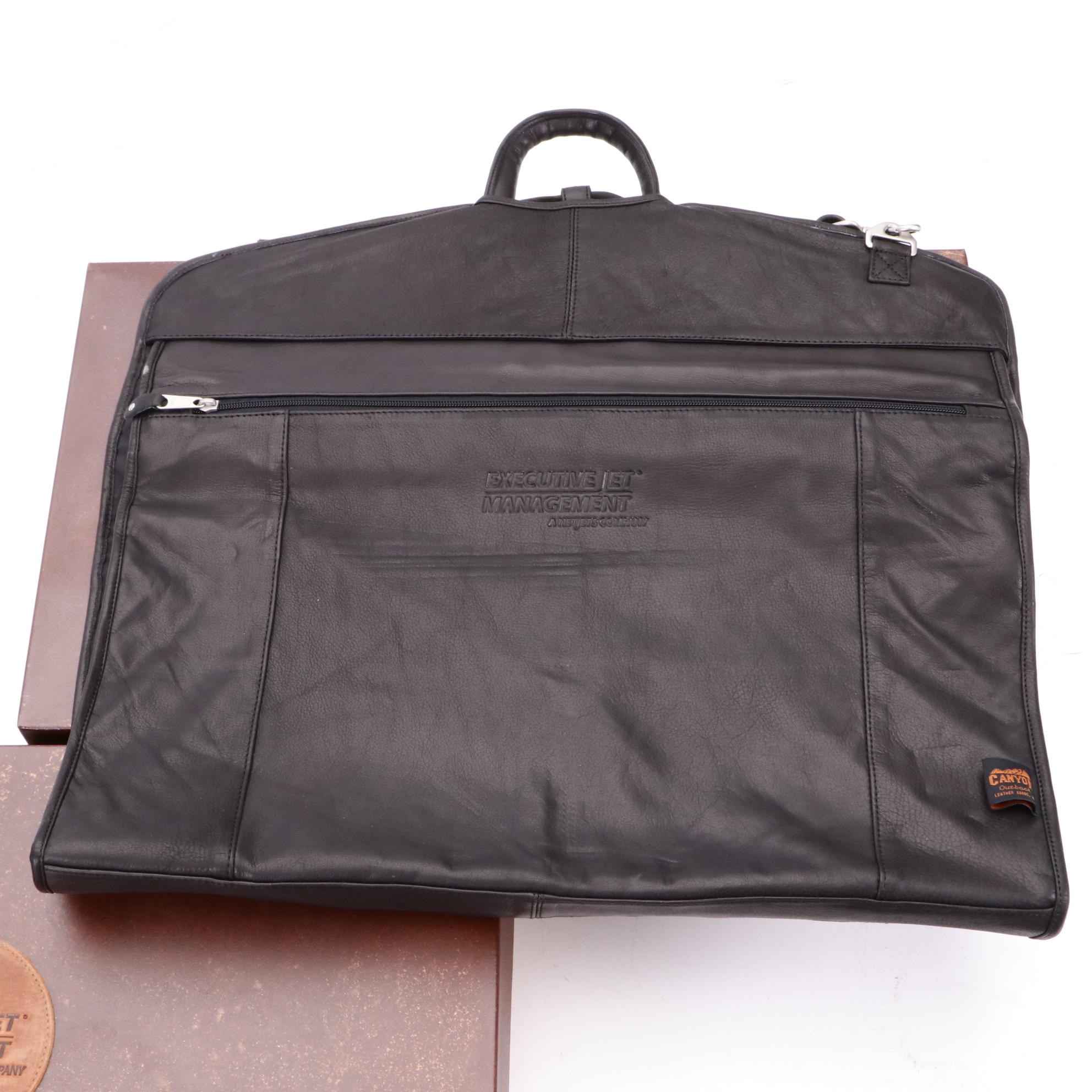Executive Jet Management Canyon Outback Leather Garment Bags