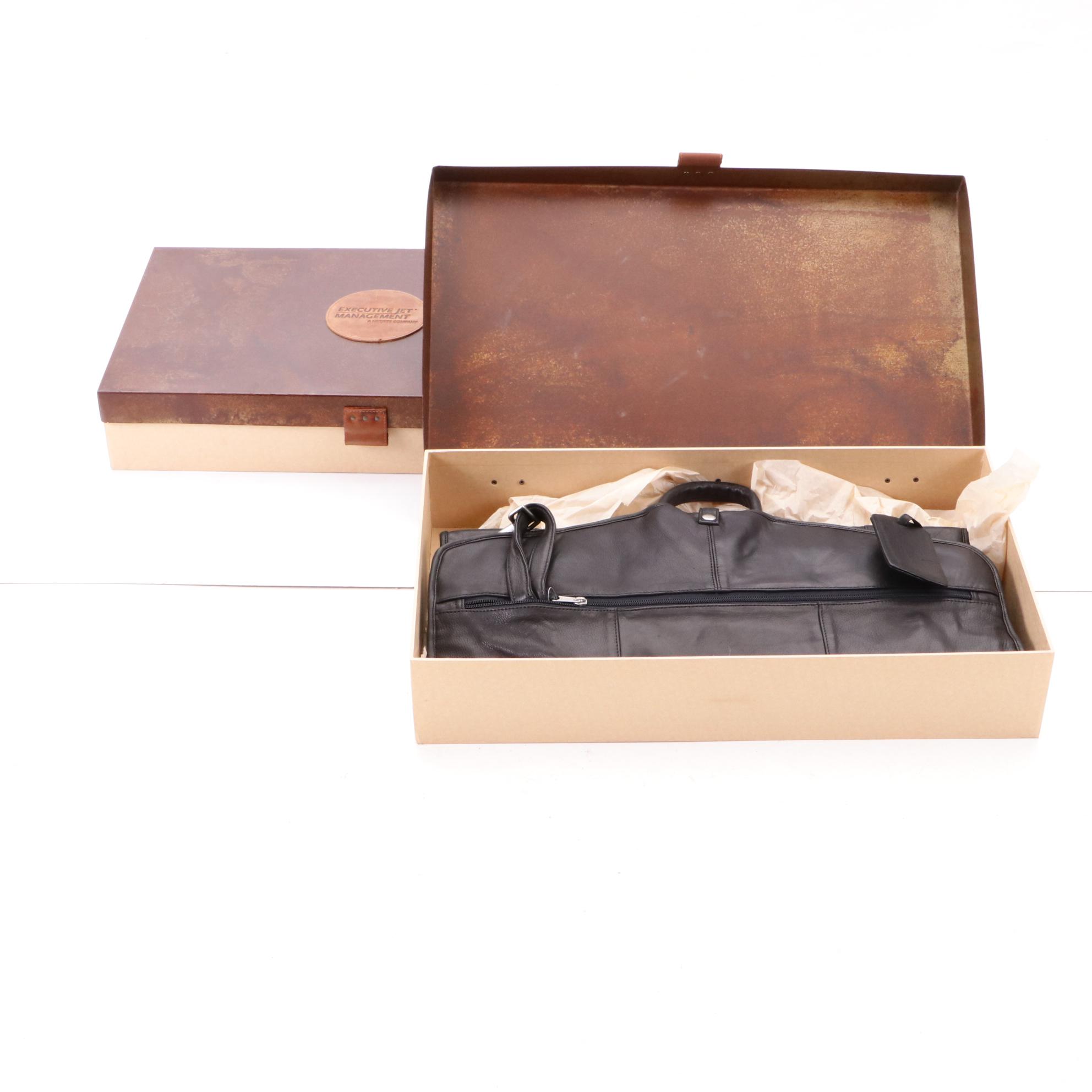 Executive Jet Management Canyon Outback Leather Garment Bags