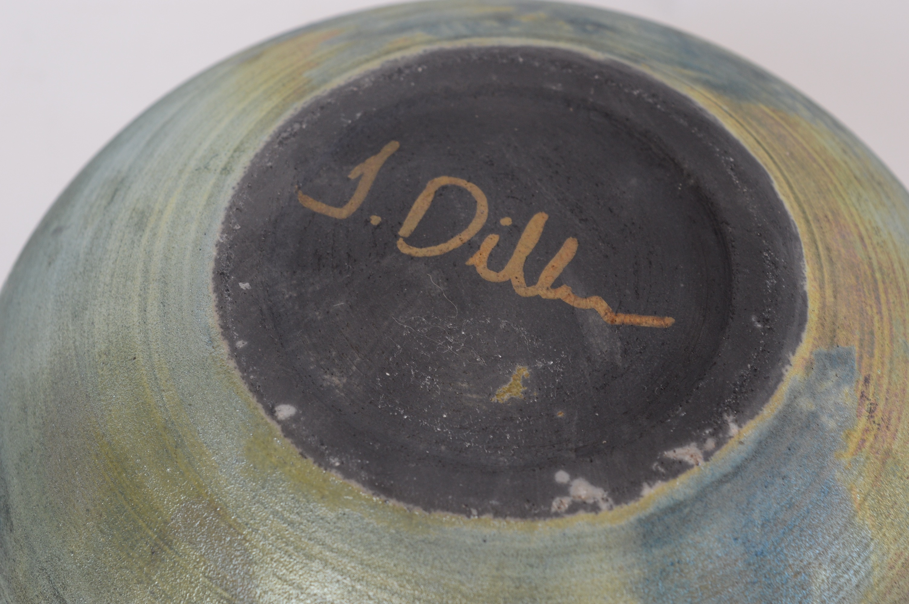 Jeremy Diller Raku Fired Copper Metallic Covered Vessel with Horse Finial