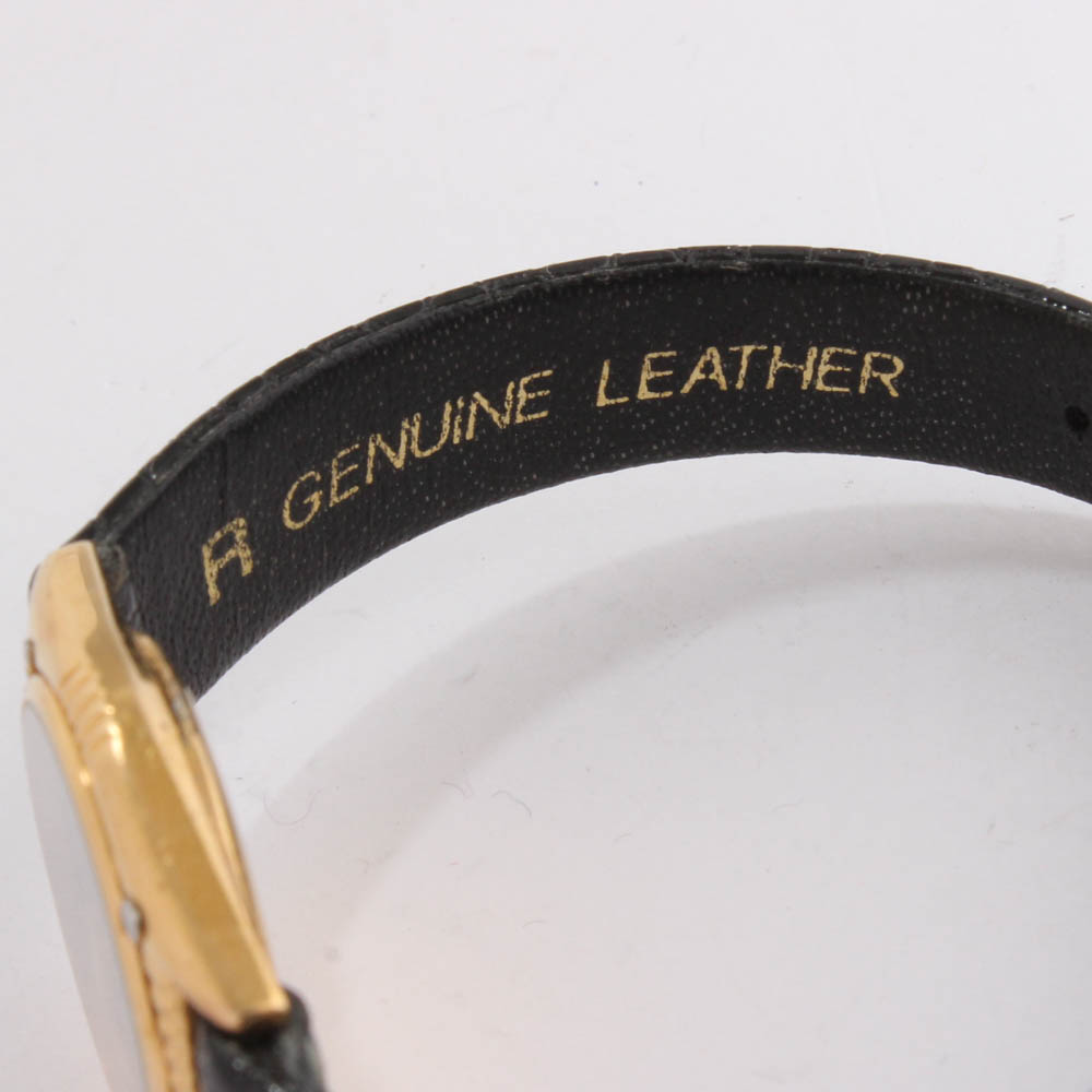 Raymond Weil "Othello" 18K Yellow Gold Electroplate and Black Leather Watch