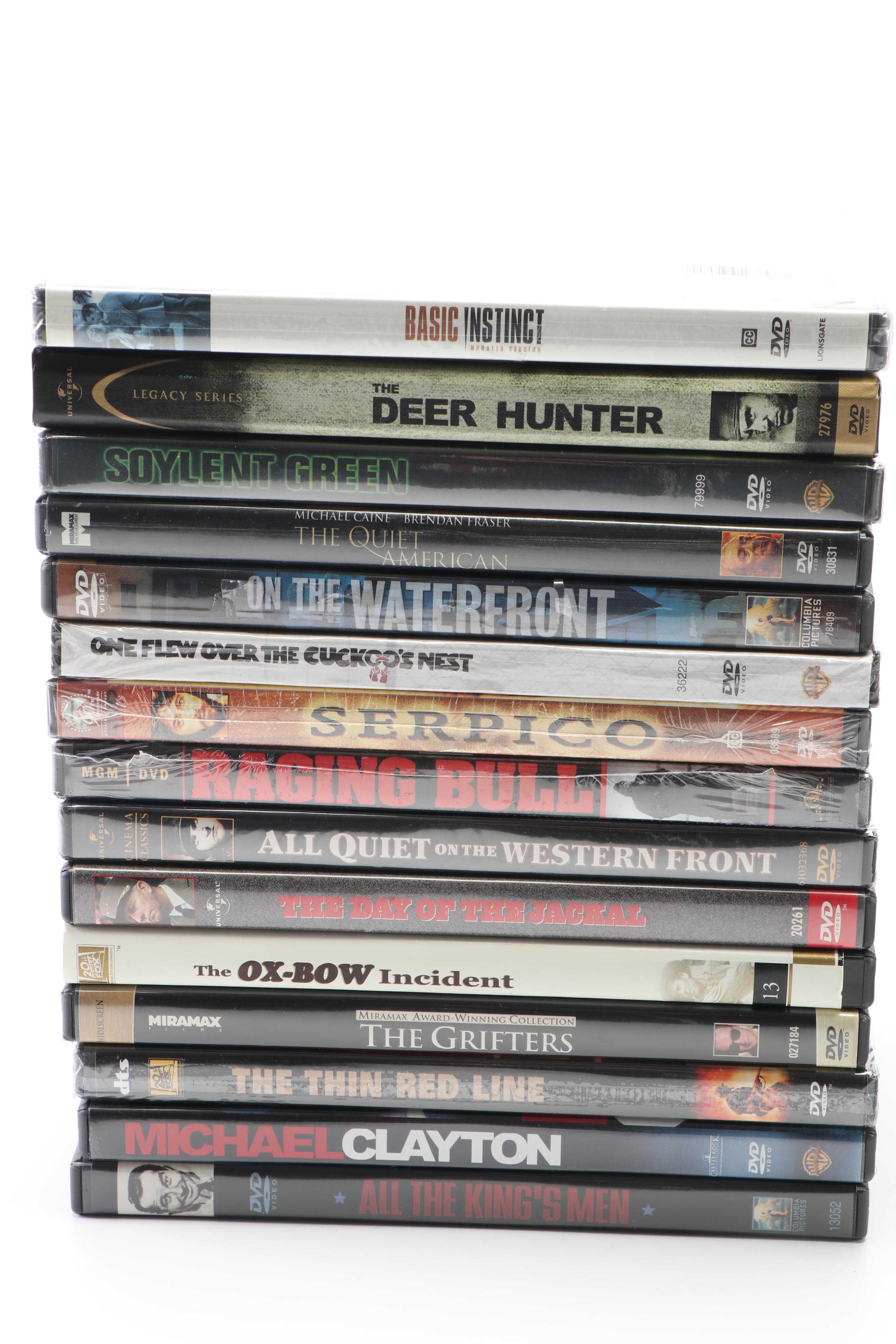 DVD Collection including "The Deer Hunter", "The Thin Red Line", and "Platoon"