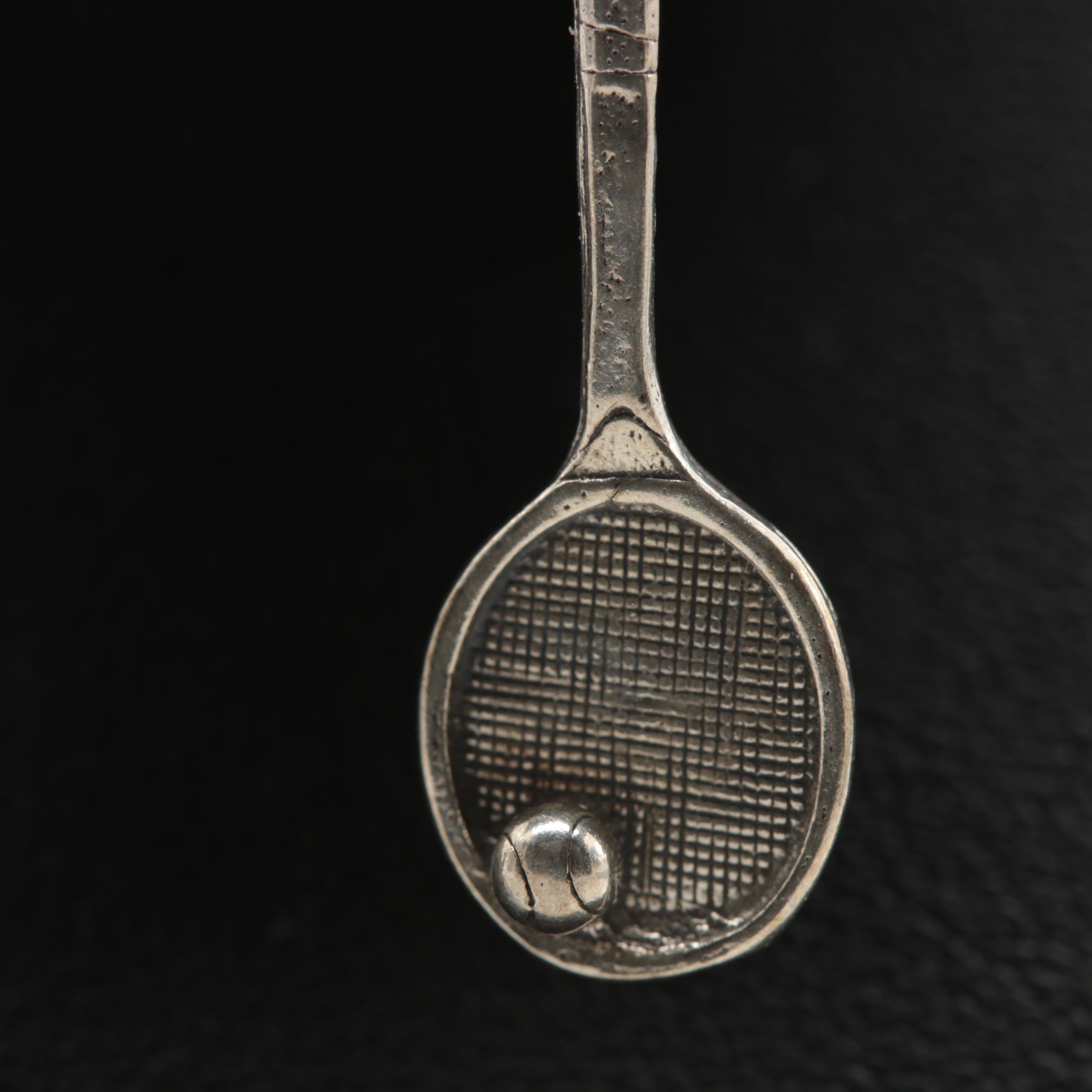 Sterling Silver Tennis Dangle Earrings