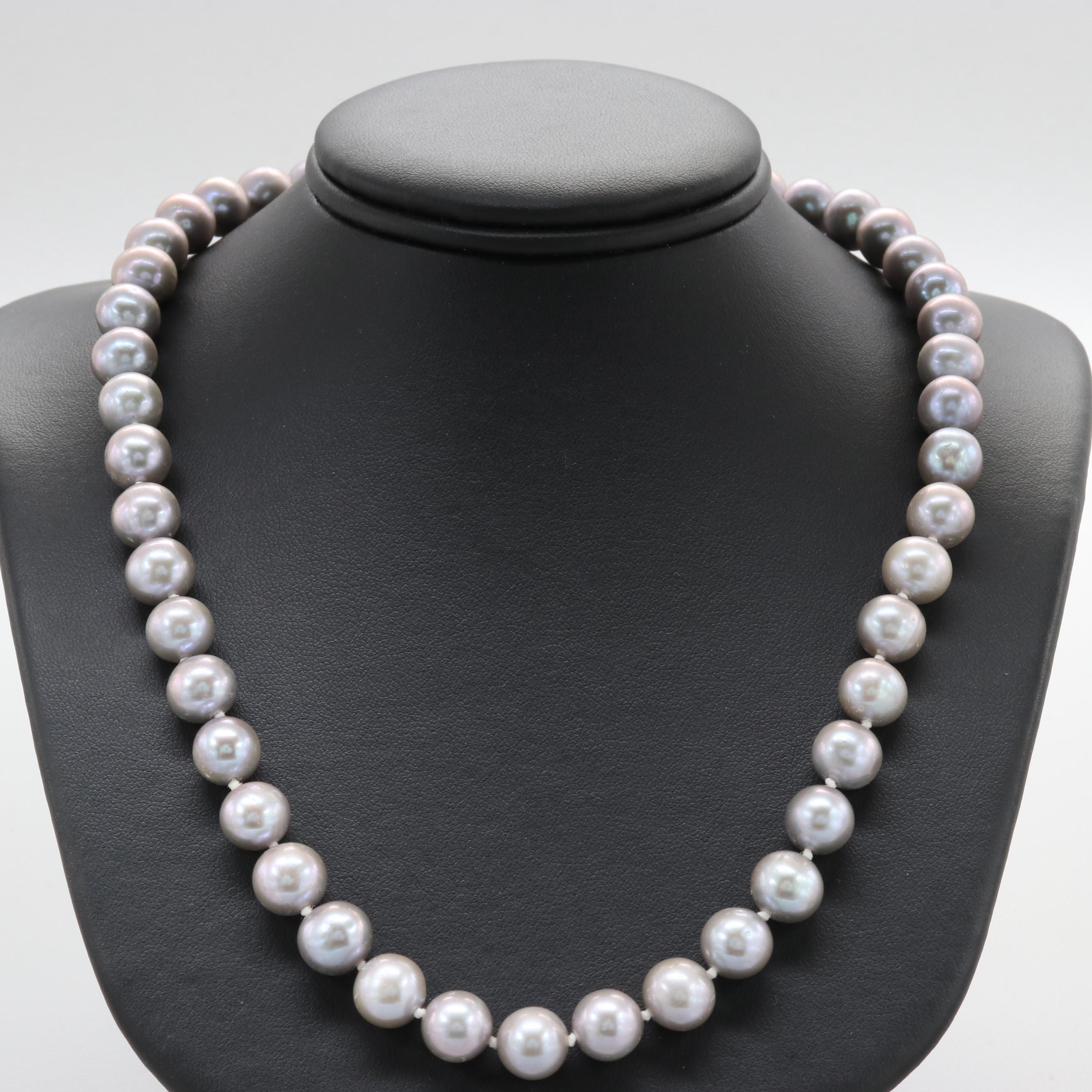10K and 14K Yellow Gold Cultured Pearl Necklace
