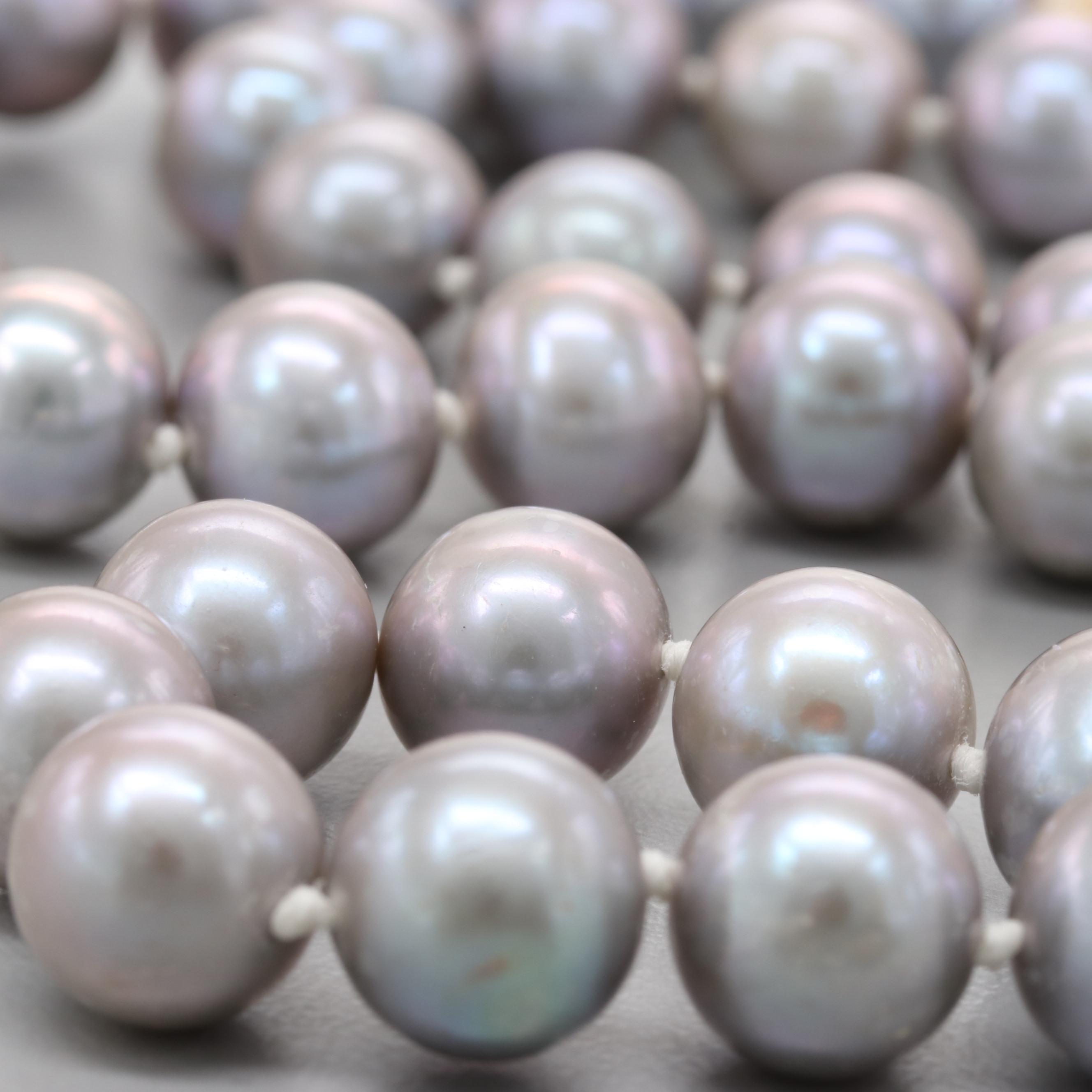 10K and 14K Yellow Gold Cultured Pearl Necklace