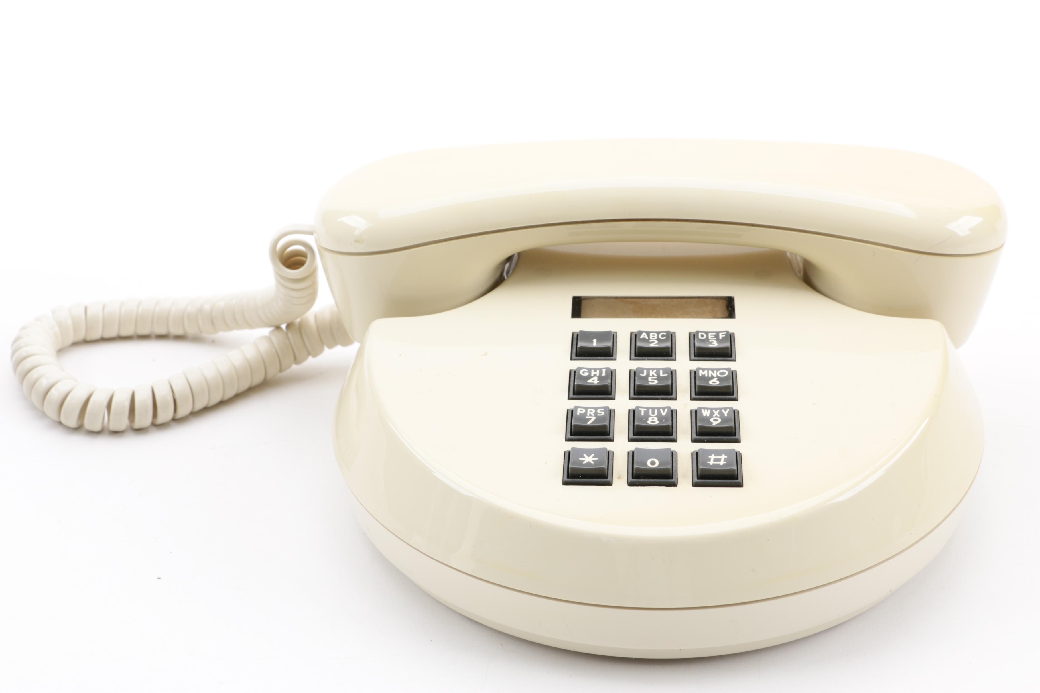 Ericsson Ericofon and Northern Telecom Pancake Phone, Mid to Late 20th Century