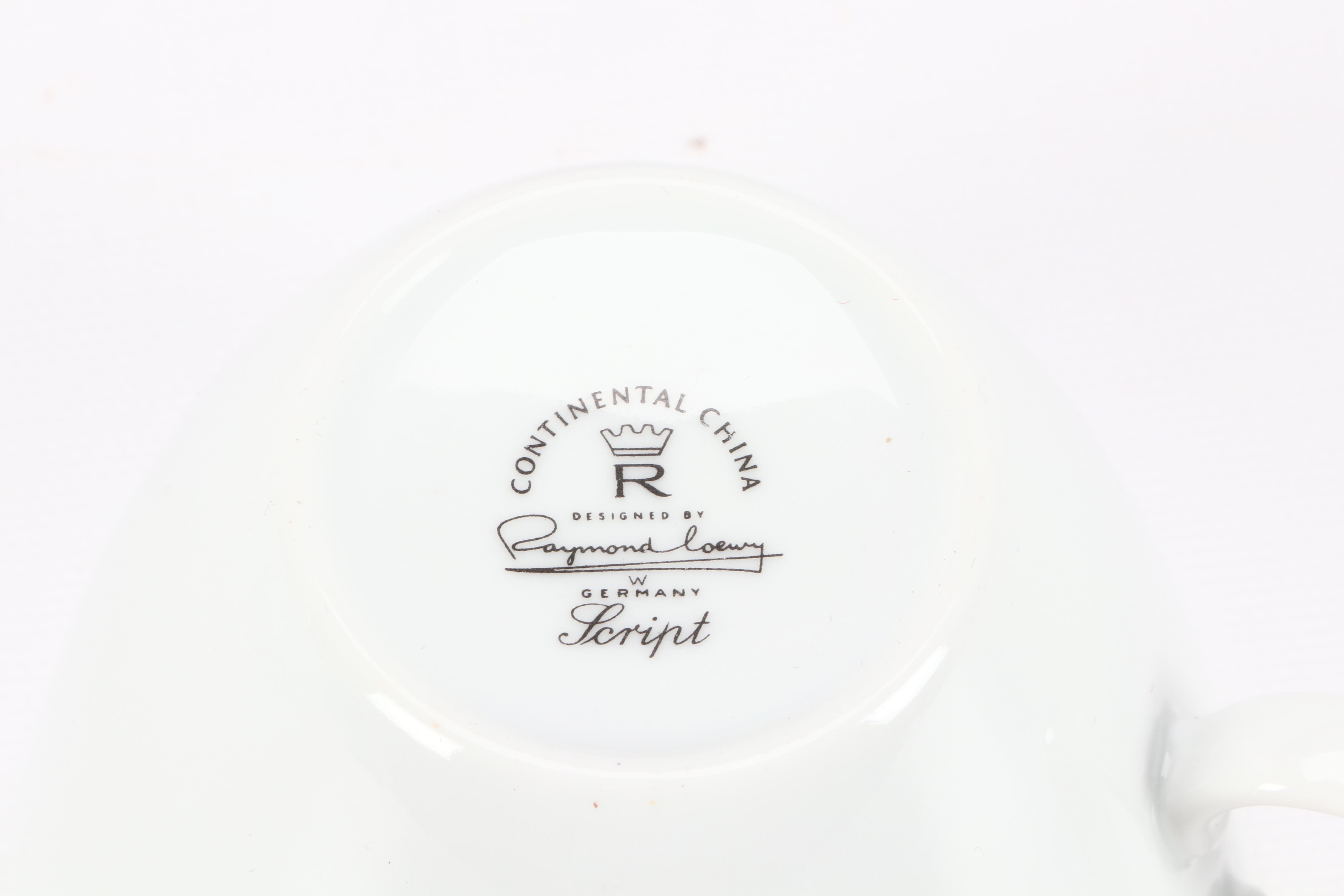 Rosenthal Continental China Raymond Loewy "Script" Porcelain Dinnerware