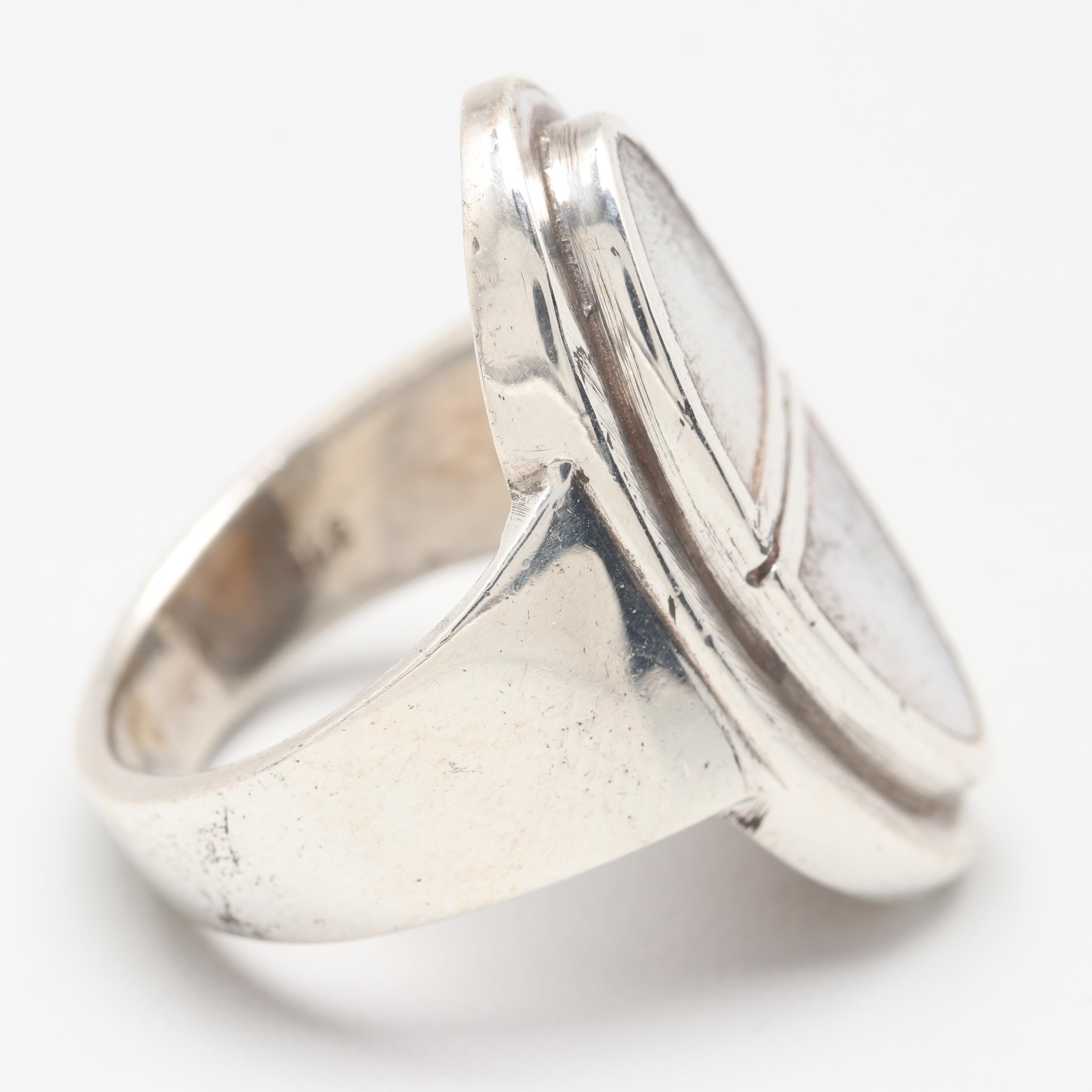 Sterling Silver Mother of Pearl Ring
