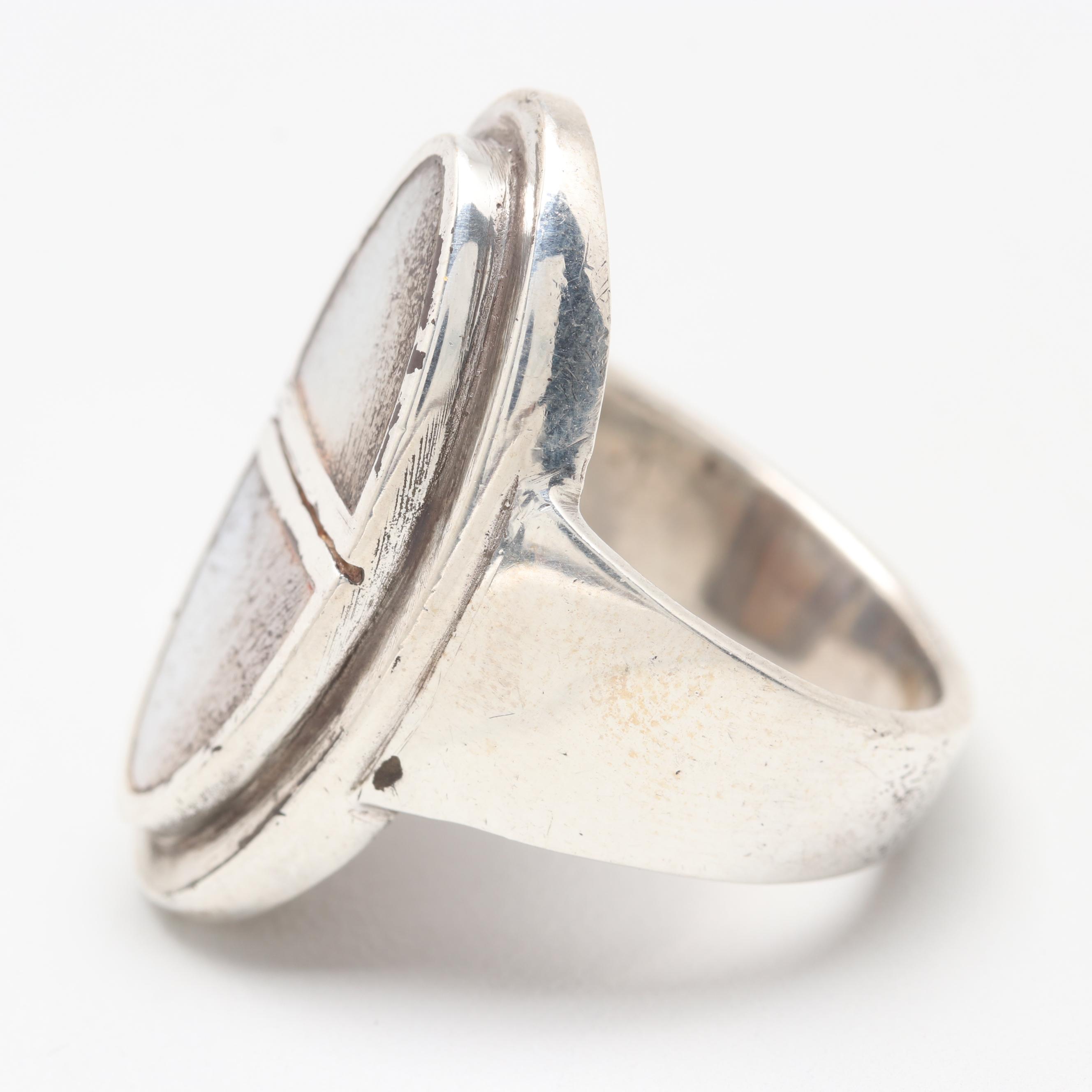 Sterling Silver Mother of Pearl Ring
