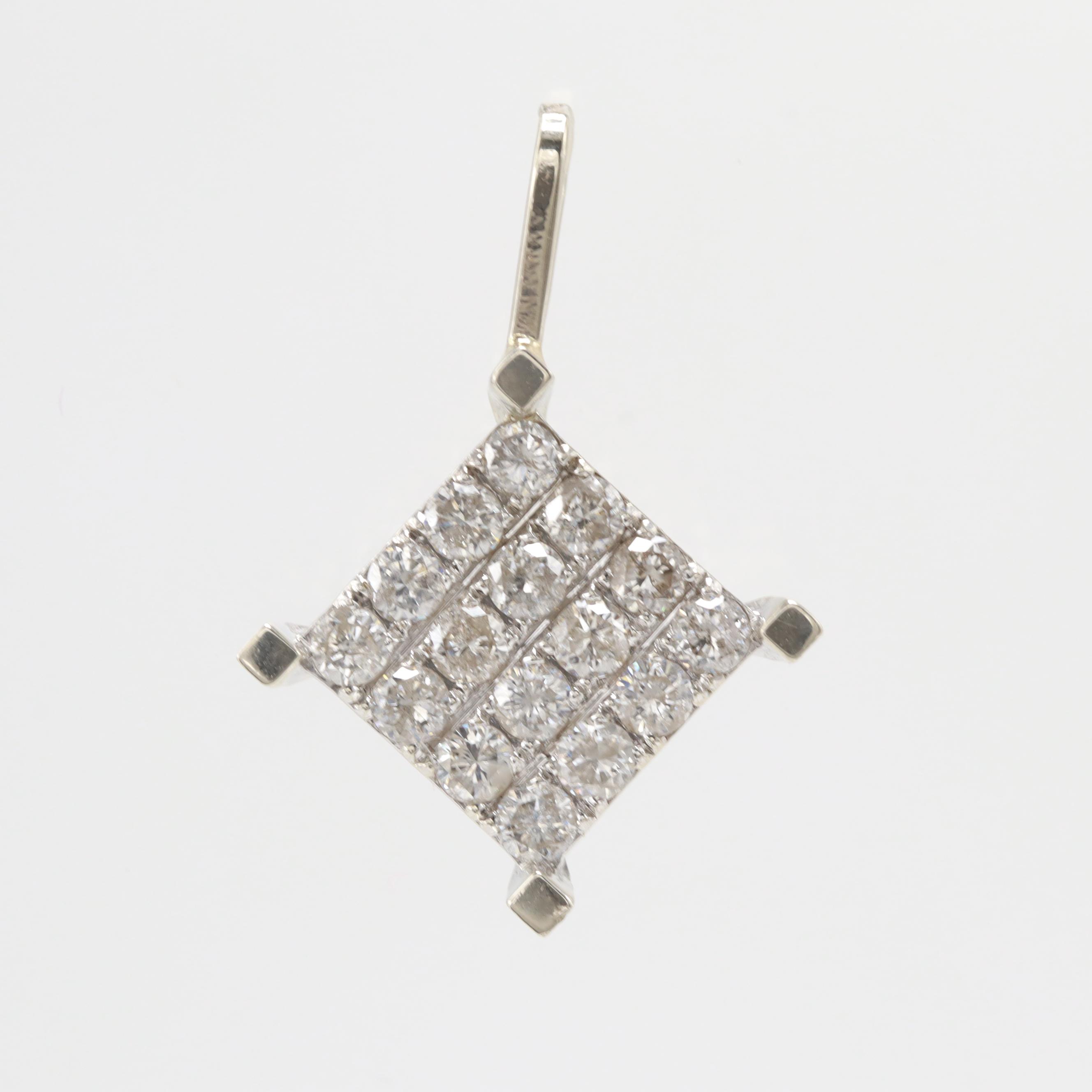 10K White Gold 0.64 CTW Diamond Pendant