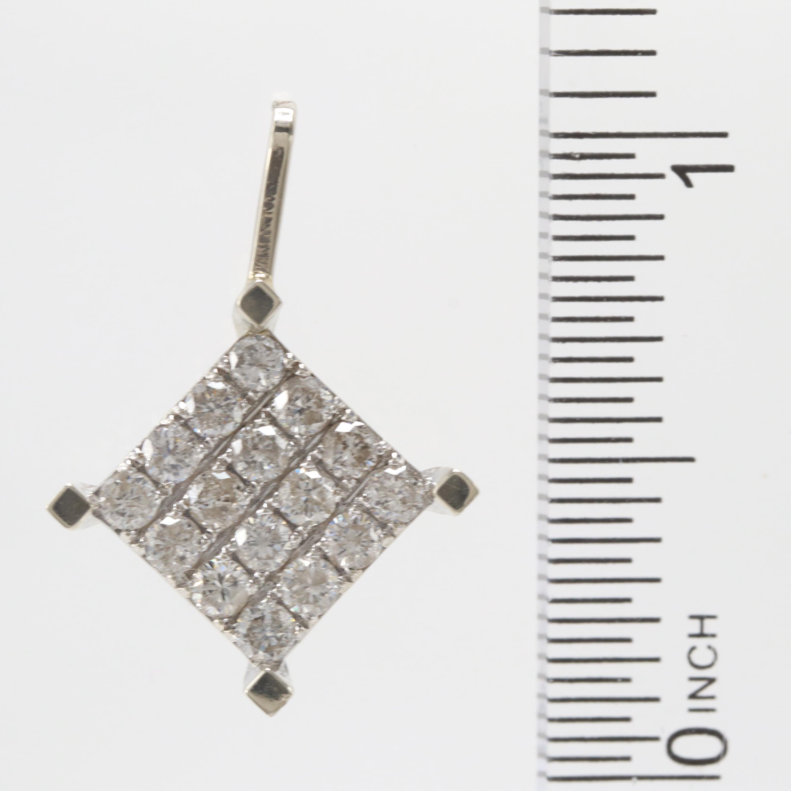 10K White Gold 0.64 CTW Diamond Pendant