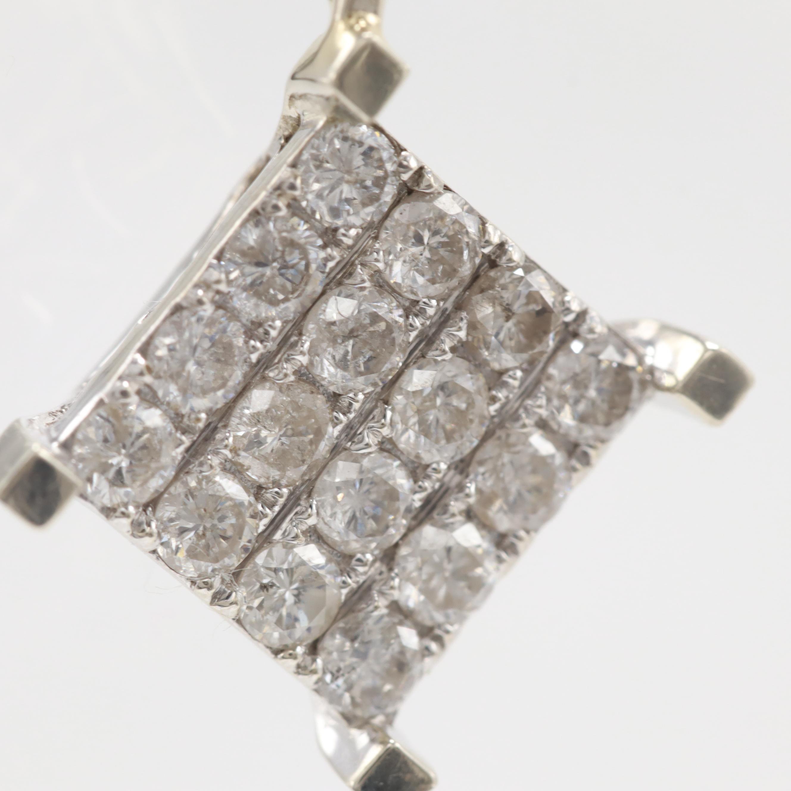 10K White Gold 0.64 CTW Diamond Pendant