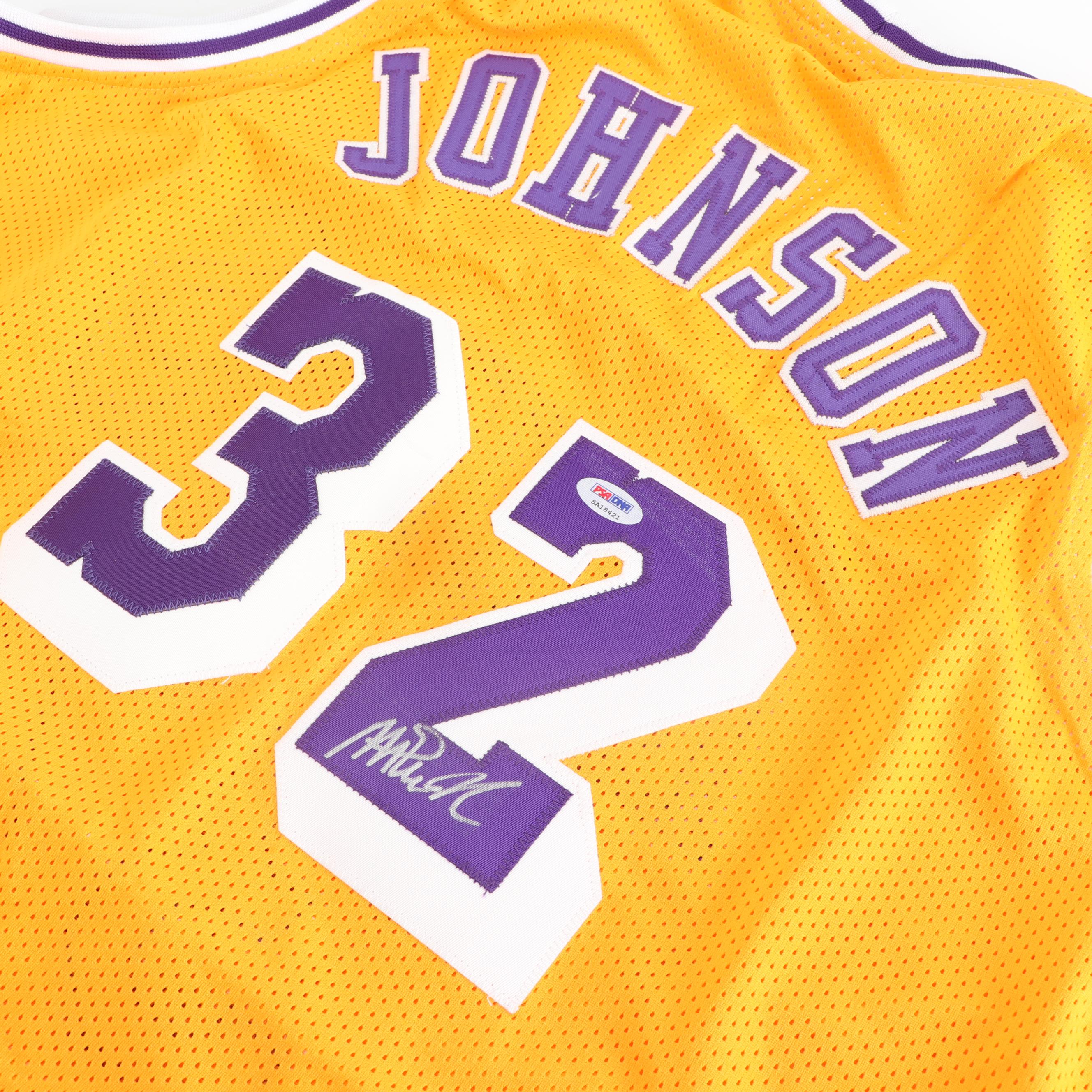 Magic Johnson Autographed Los Angeles Lakers Replica Jersey - PSA/DNA COA
