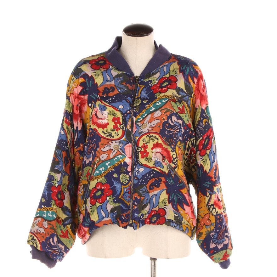 Women's Sugar Co. Ltd. Multicolored Floral Print Rayon Jacket