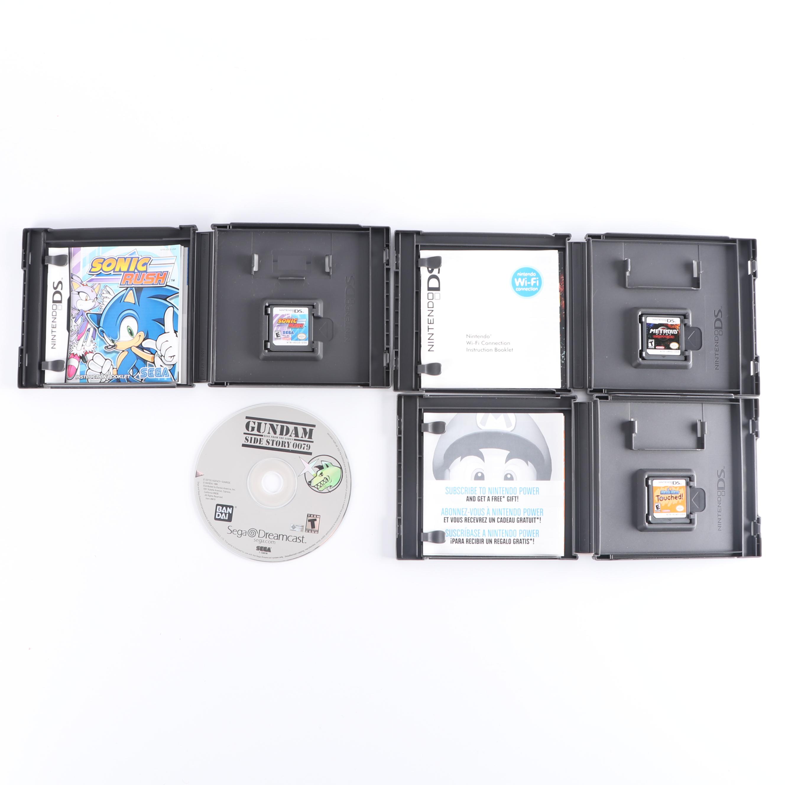 Sega Dreamcast and Nintendo Gamecube with Game Boy Player Attachment and Games