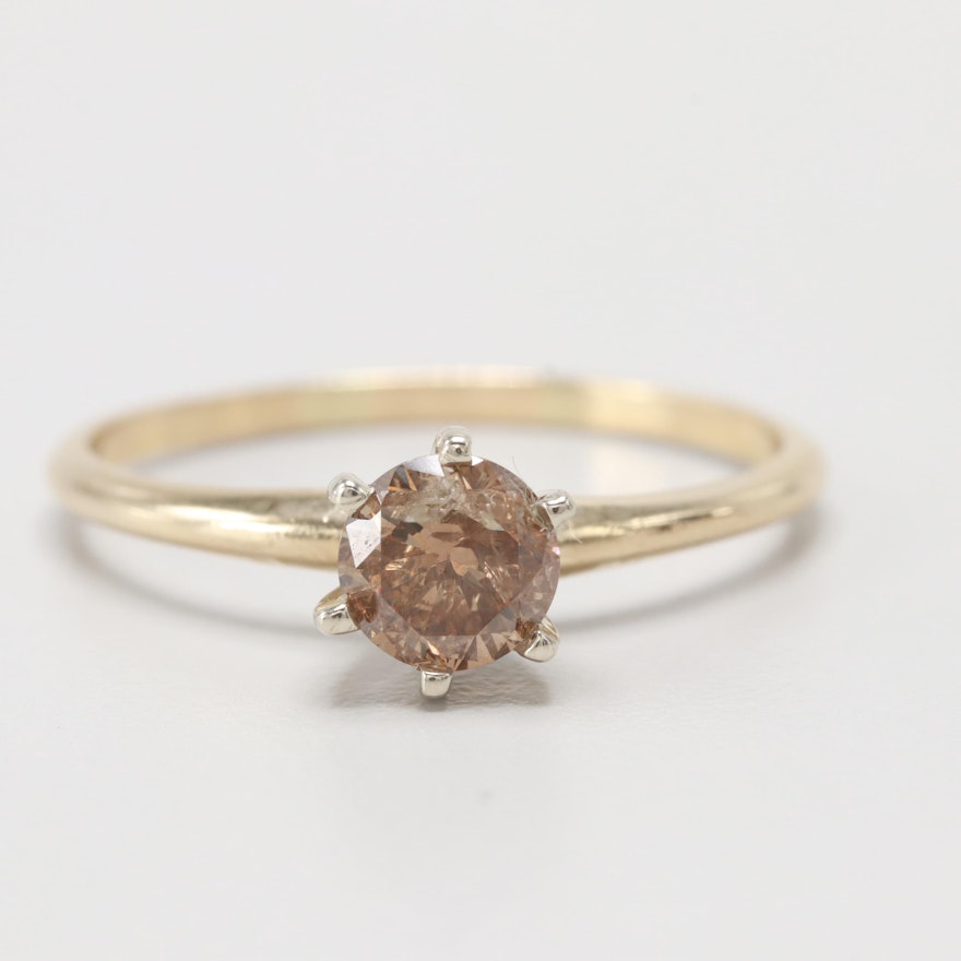 14K Yellow Gold Diamond Ring