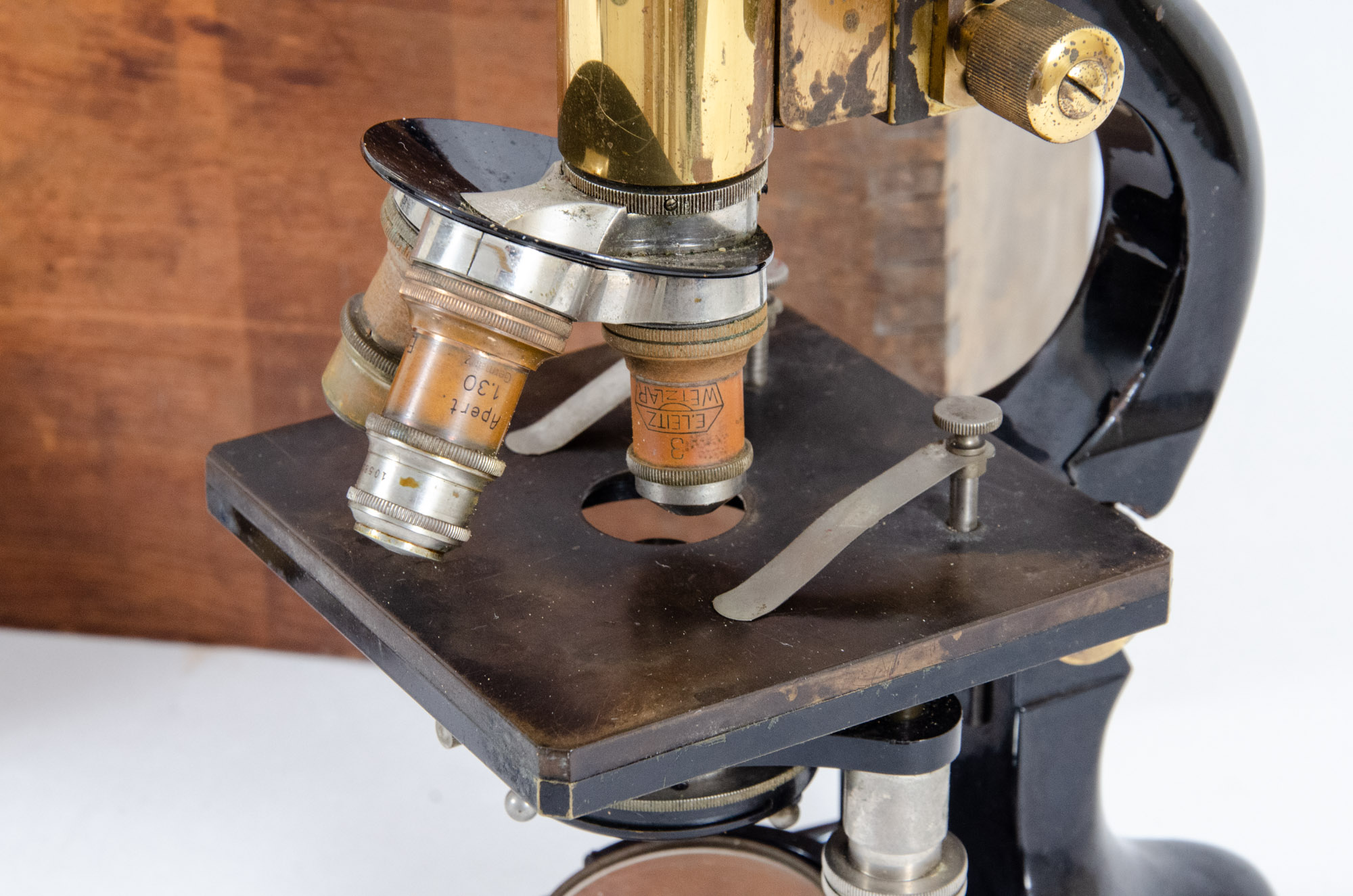 1922 Ernst Leitz Wetzlar Brass Microscope with Original Case and Accessories