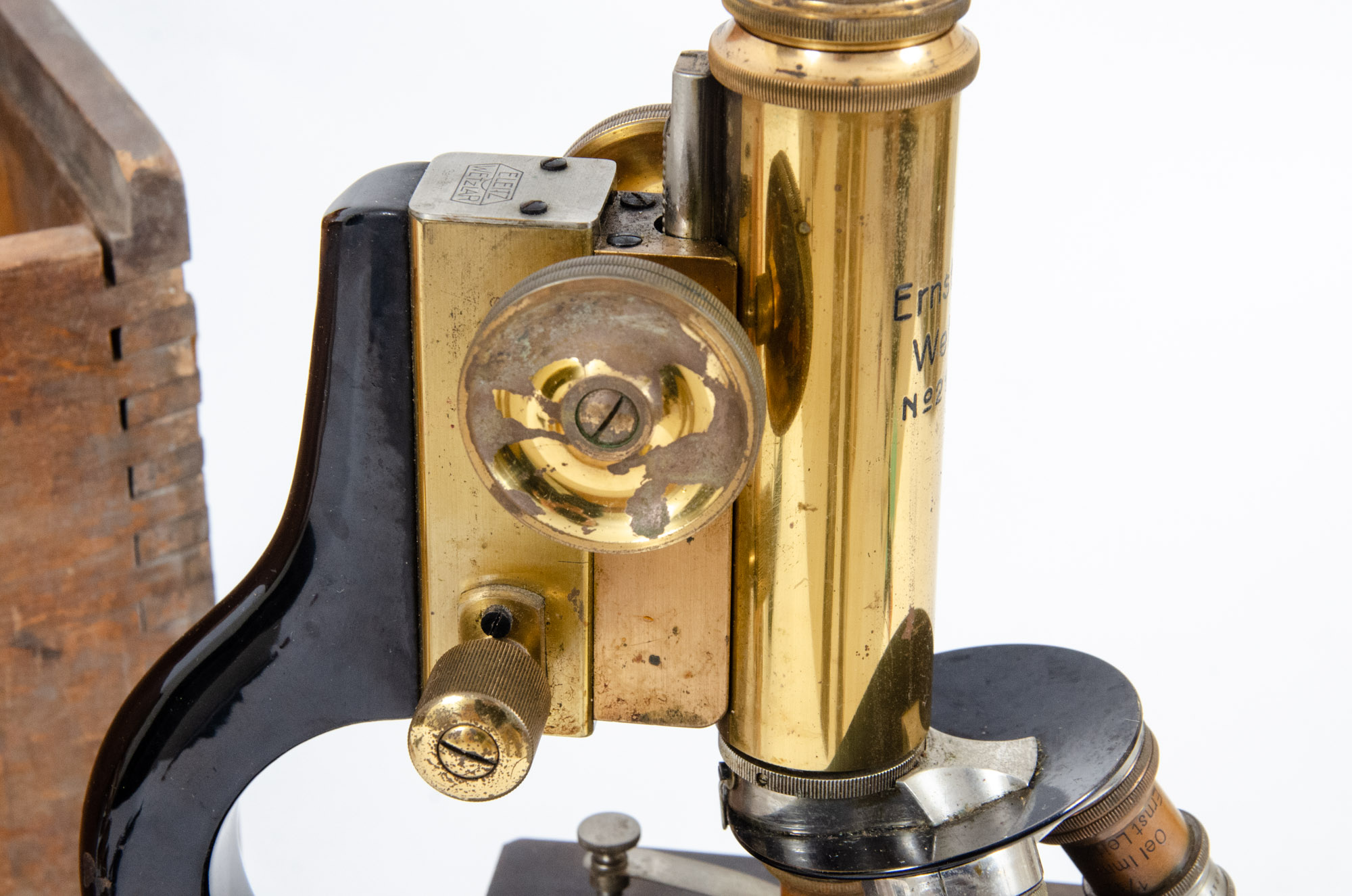 1922 Ernst Leitz Wetzlar Brass Microscope with Original Case and Accessories