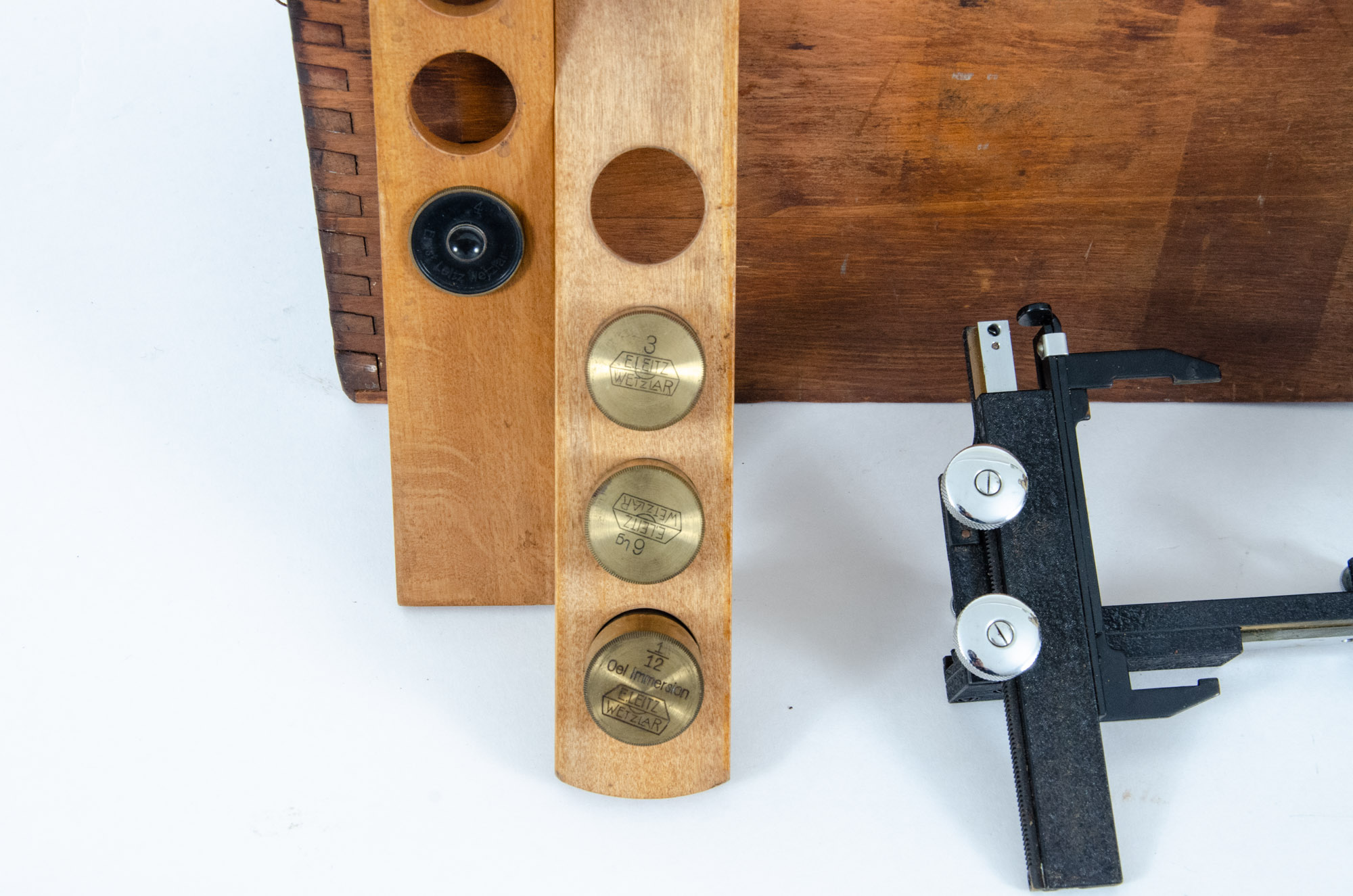 1922 Ernst Leitz Wetzlar Brass Microscope with Original Case and Accessories