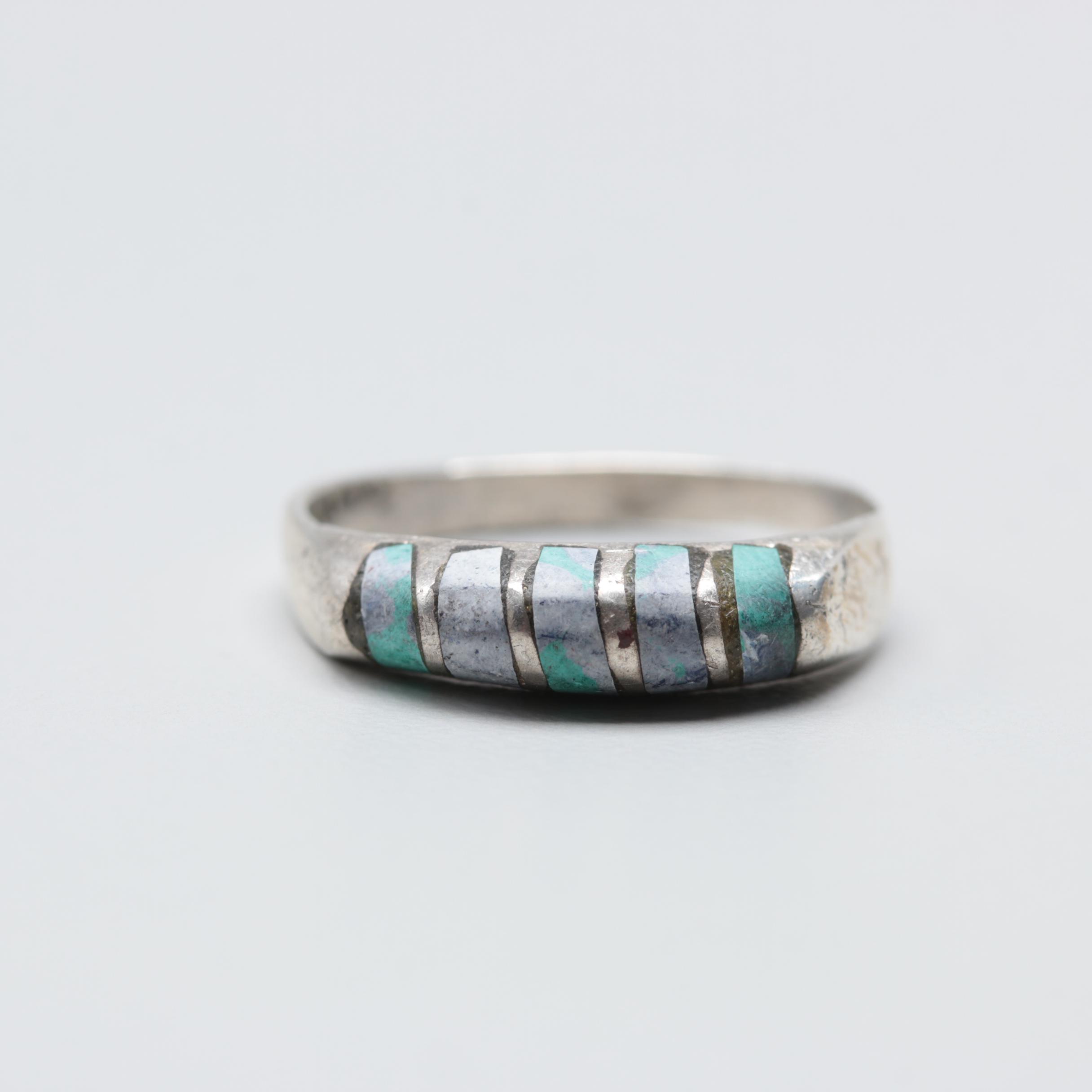 Sterling Silver Howlite Inlay Ring