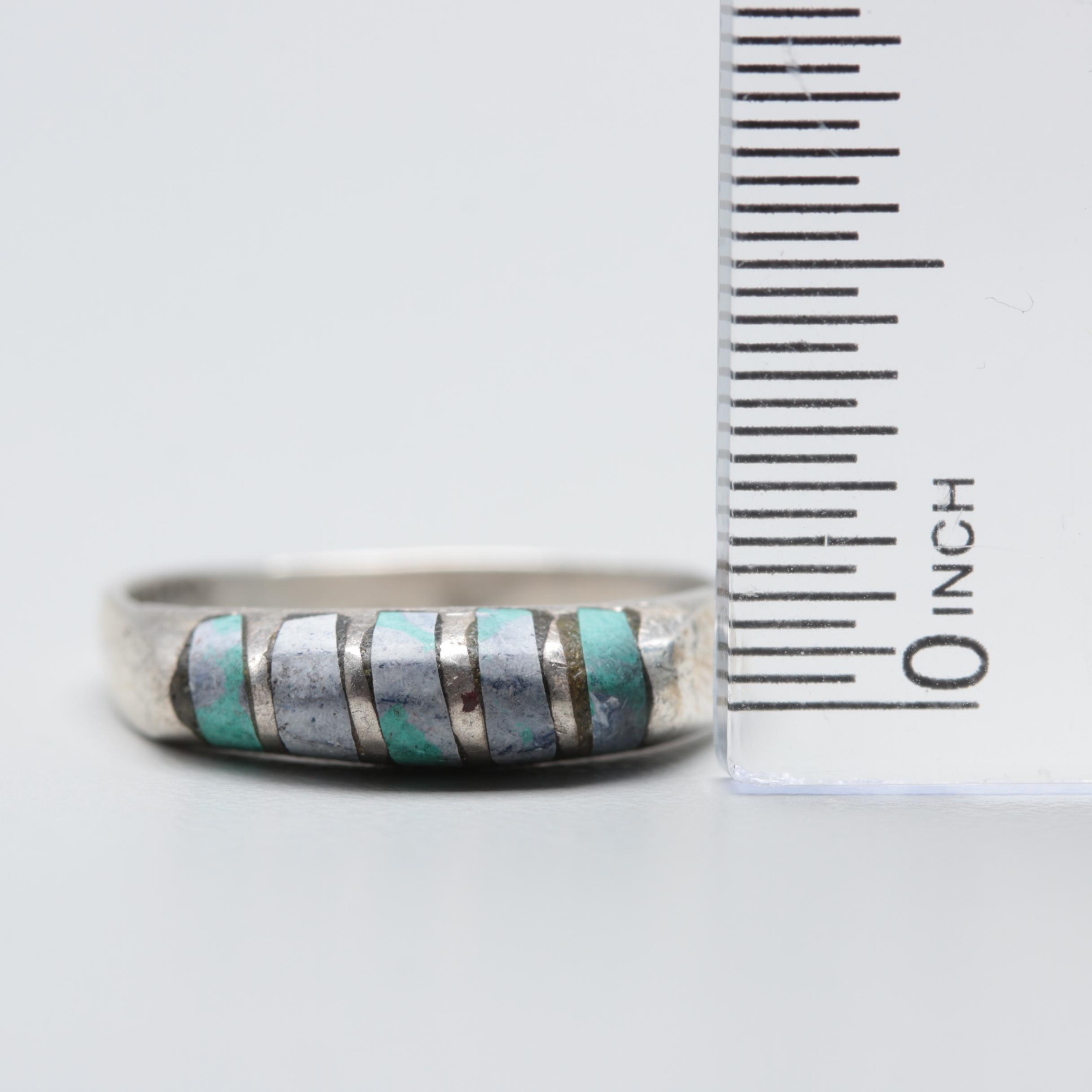 Sterling Silver Howlite Inlay Ring