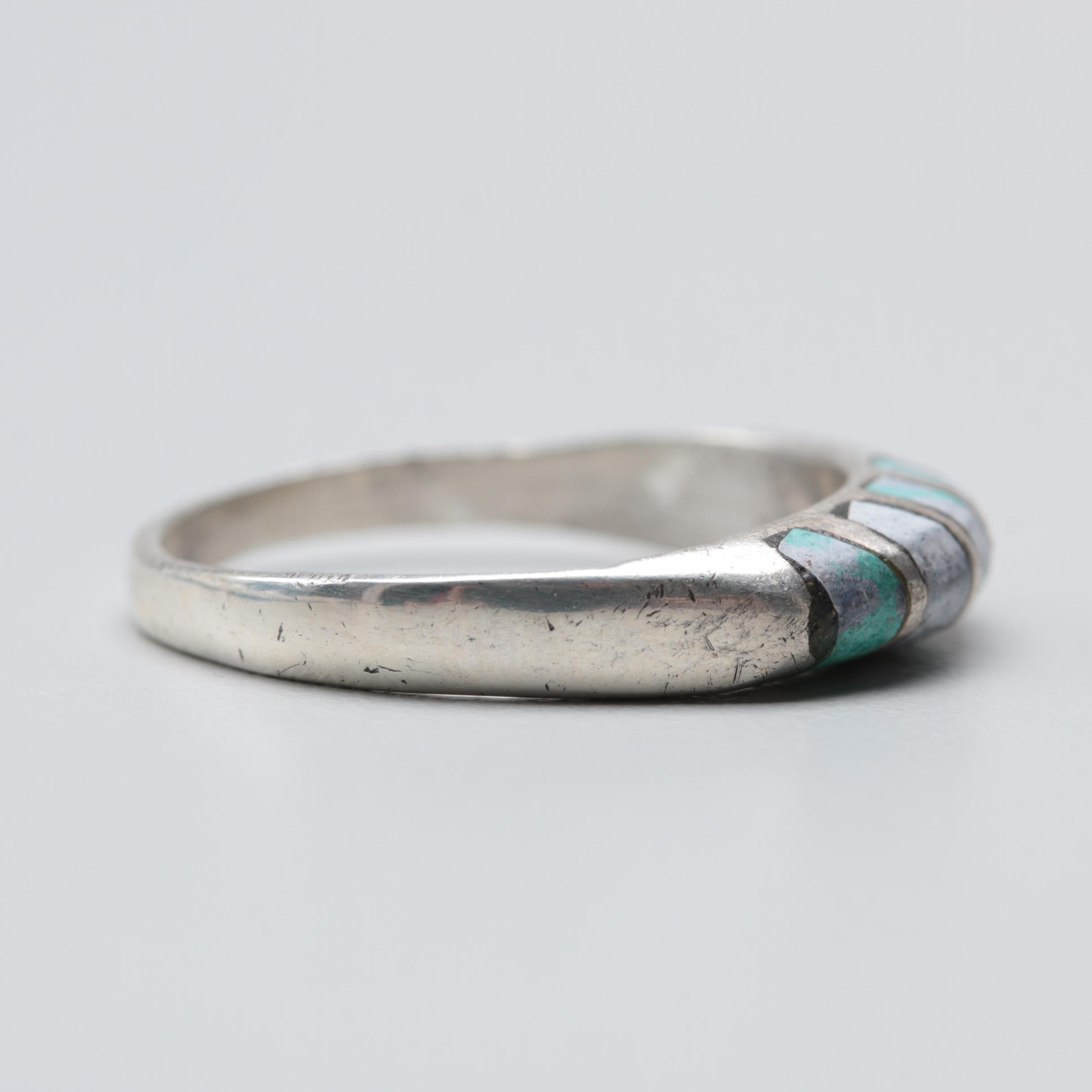 Sterling Silver Howlite Inlay Ring