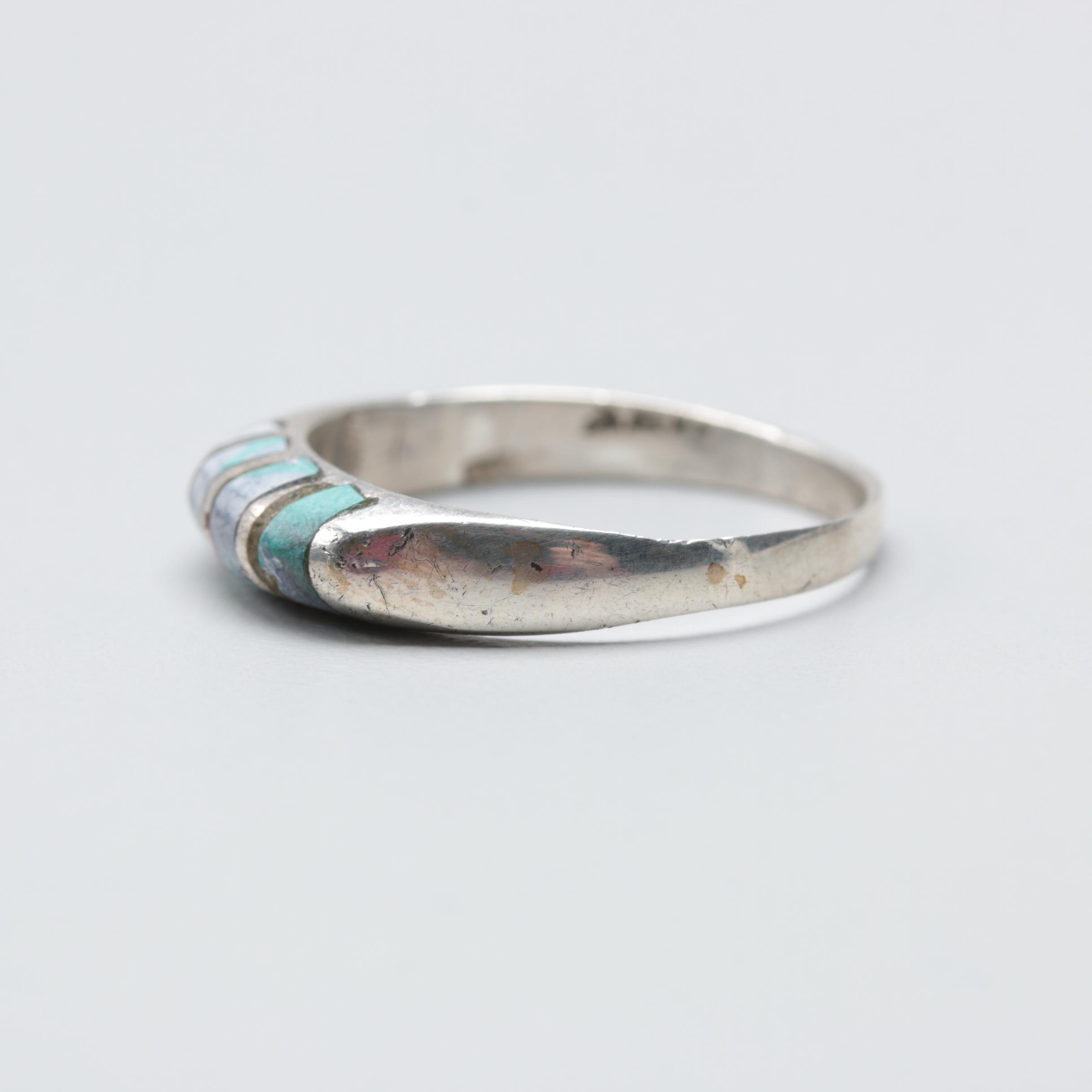 Sterling Silver Howlite Inlay Ring