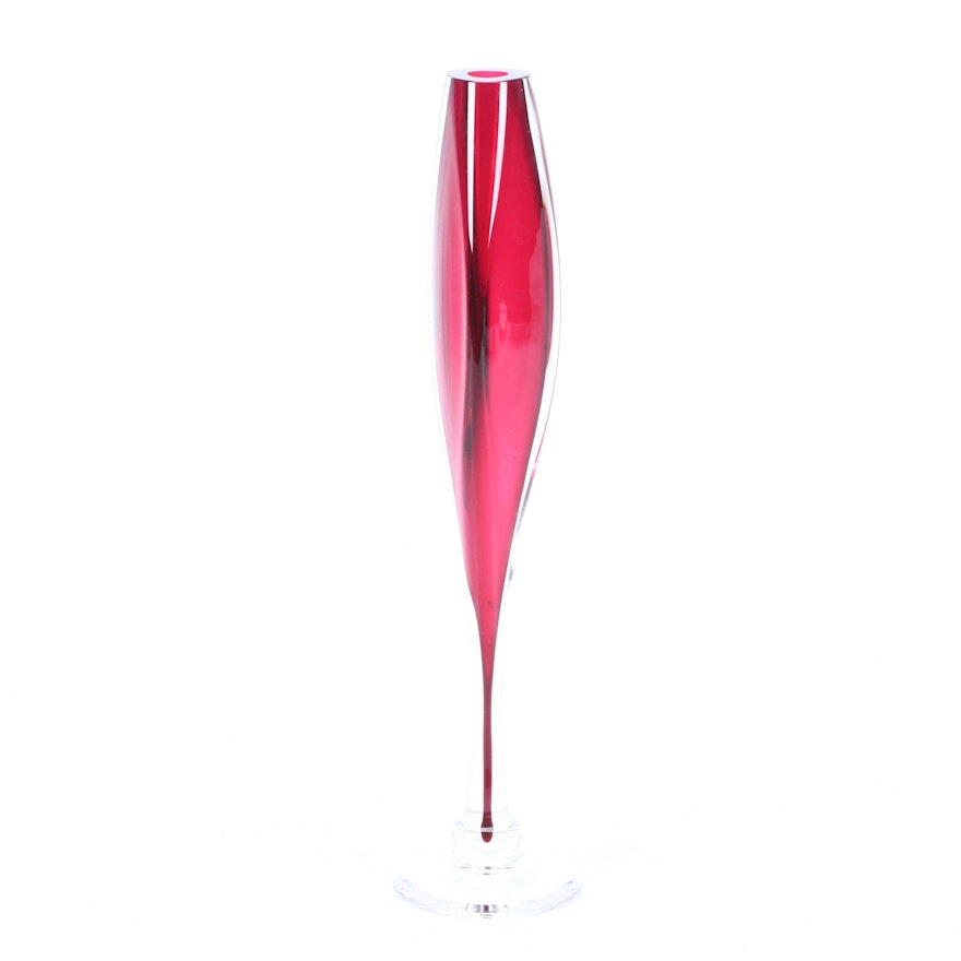 Red Art Glass Vase