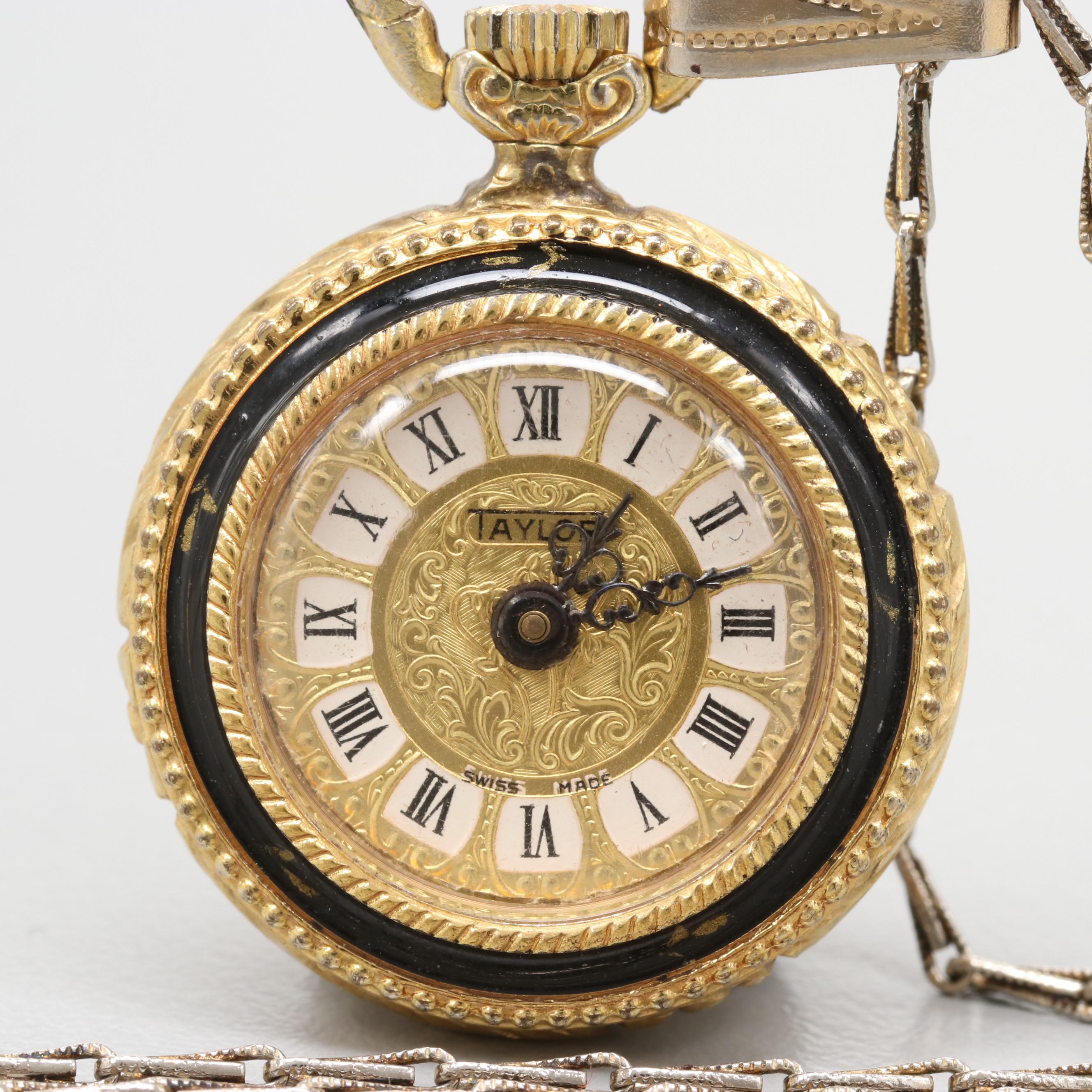 Taylor Gold Tone Pendant Watch