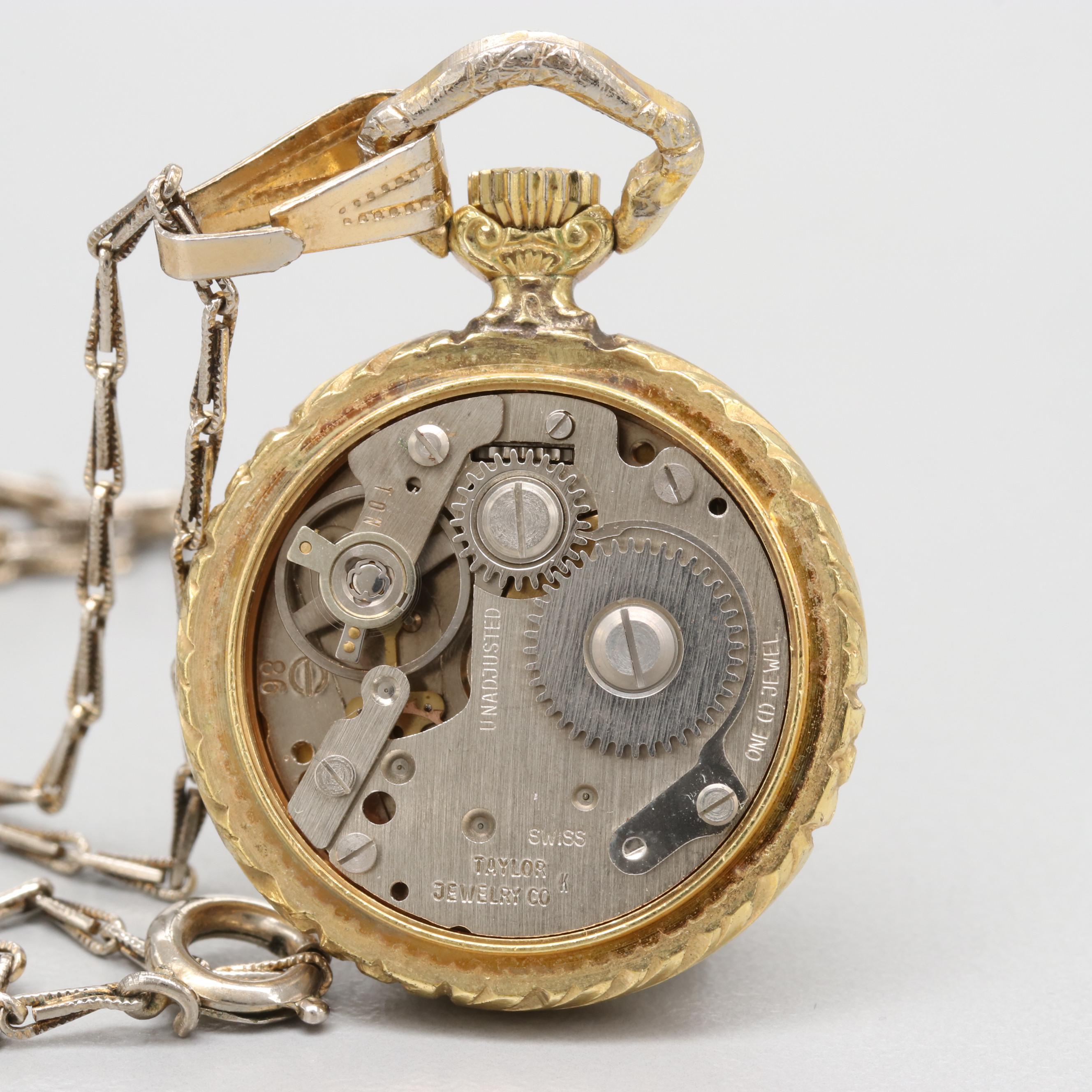 Taylor Gold Tone Pendant Watch