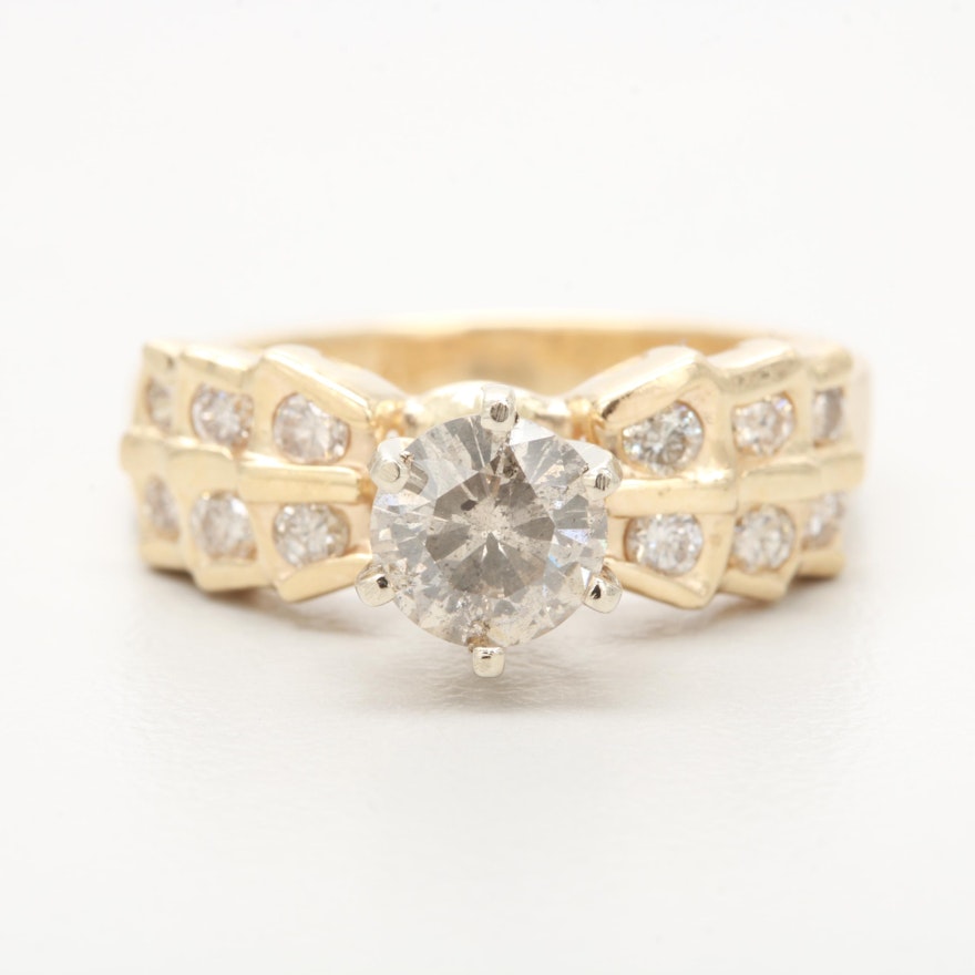 14K Yellow Gold 0.99 CTW Diamond Ring