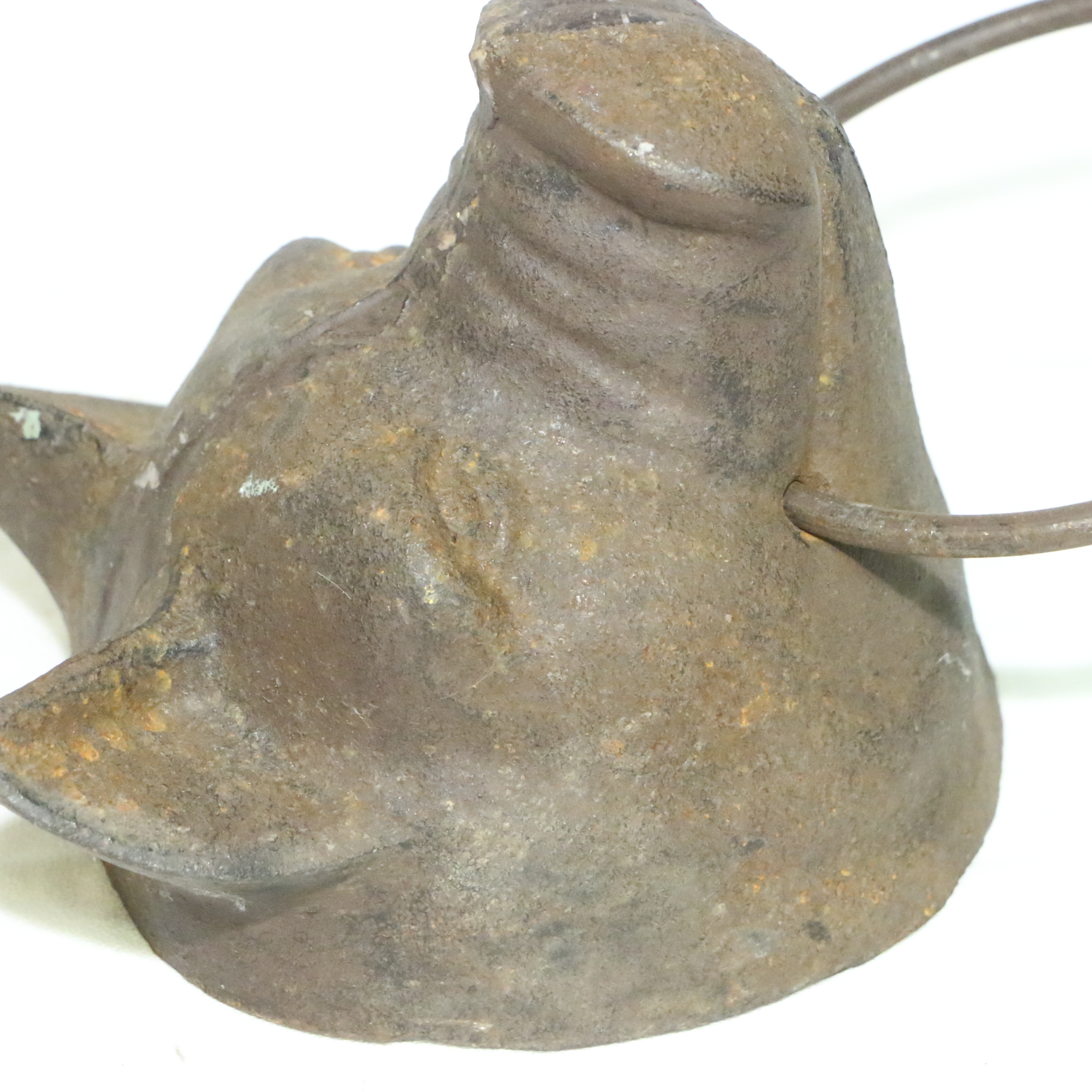 Cast Iron Pig Head with Ring Wall Decor, Early to Mid 20th Century