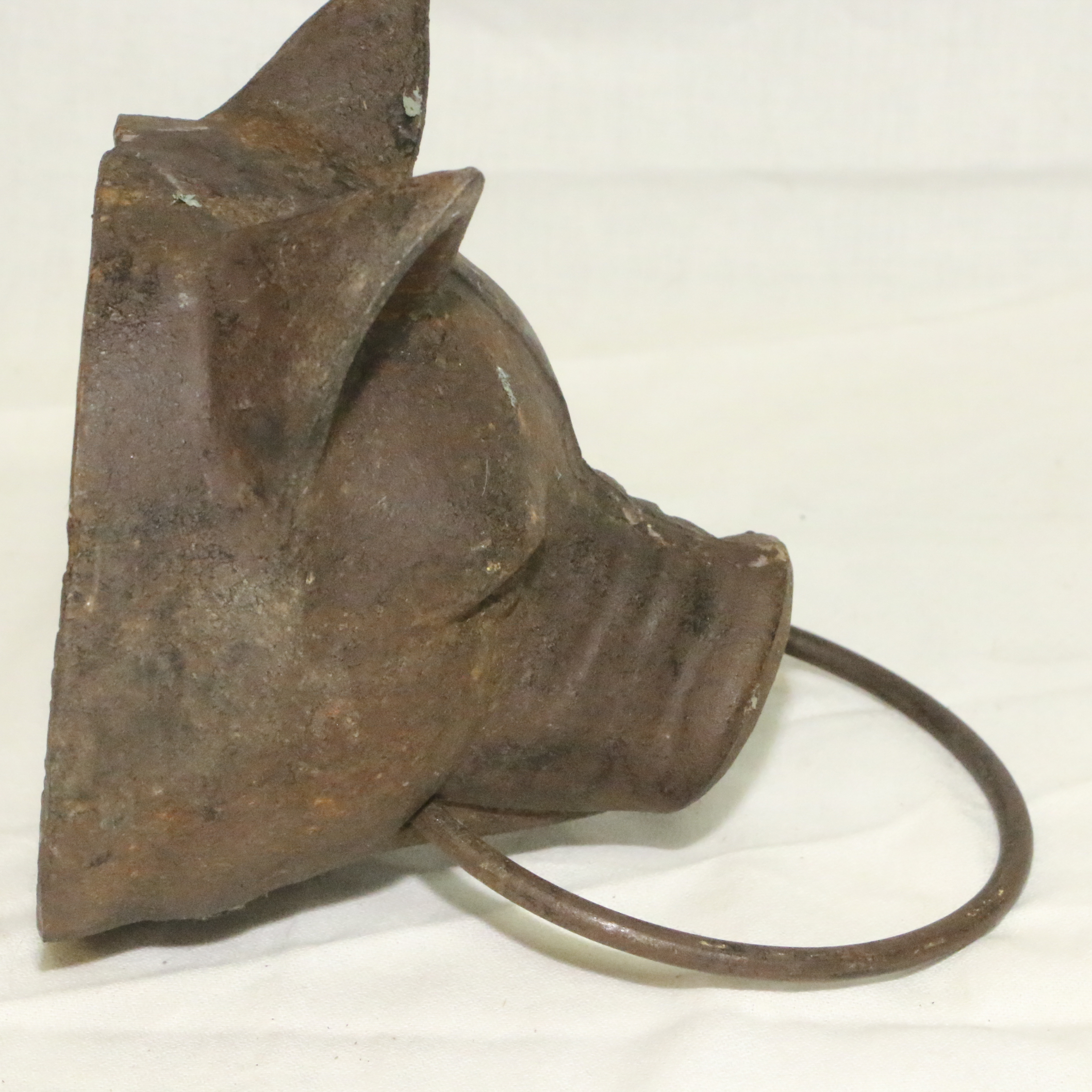 Cast Iron Pig Head with Ring Wall Decor, Early to Mid 20th Century