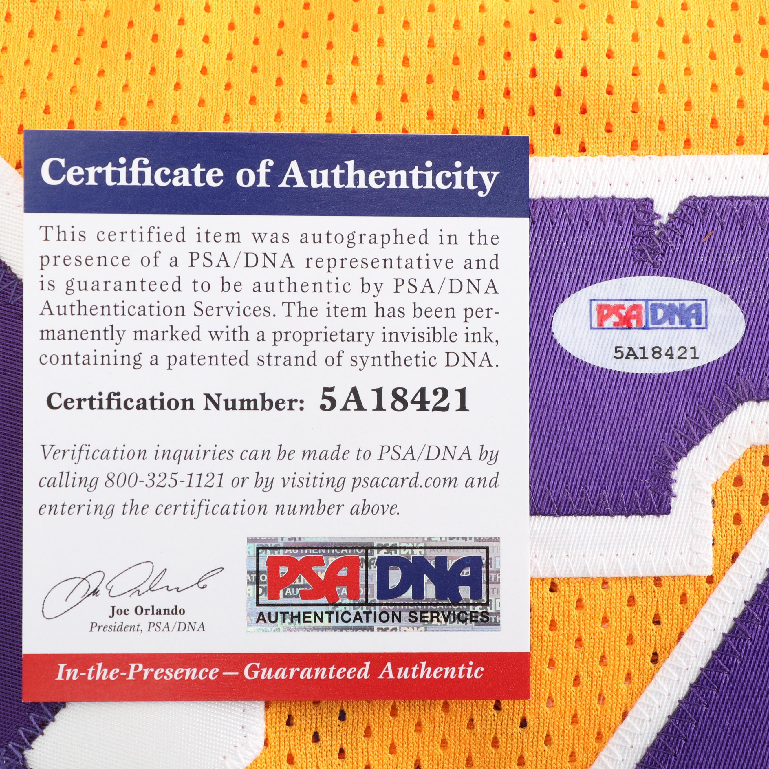 Magic Johnson Autographed Los Angeles Lakers Replica Jersey - PSA/DNA COA