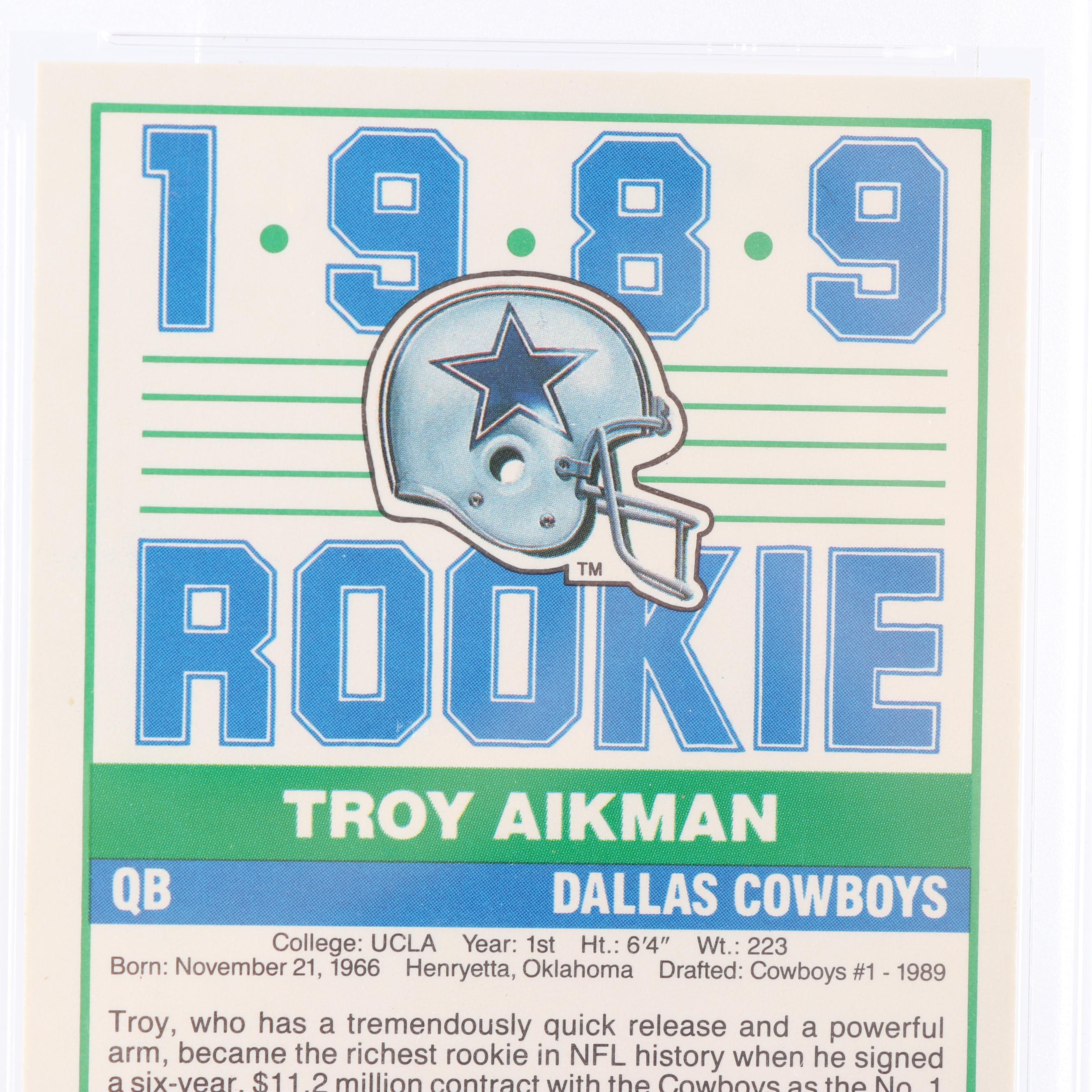 Troy Aikman 1989 Score #270 Rookie Card PSA Graded Mint 9