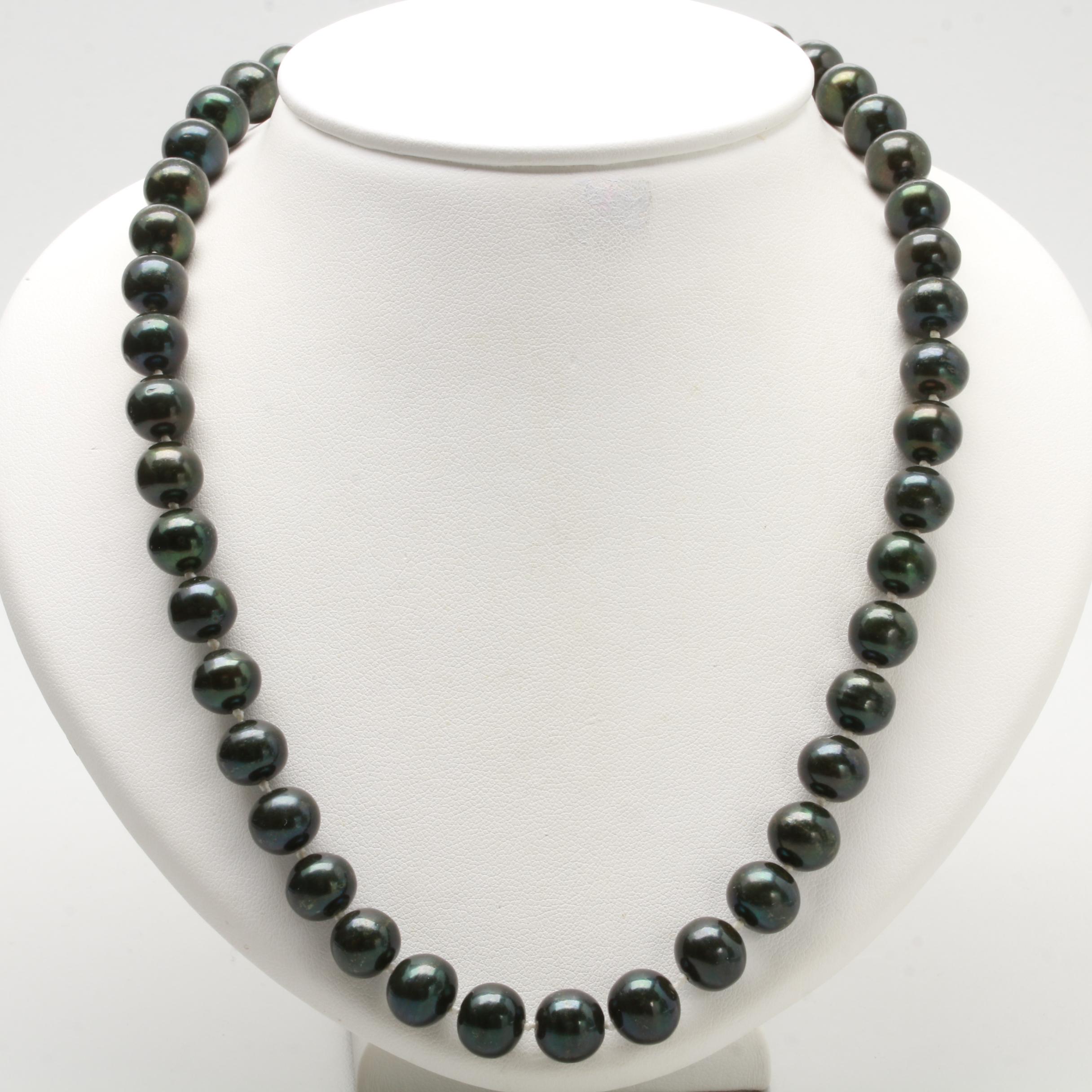 14K and 10K Yellow Gold and Cultured Pearl Necklace